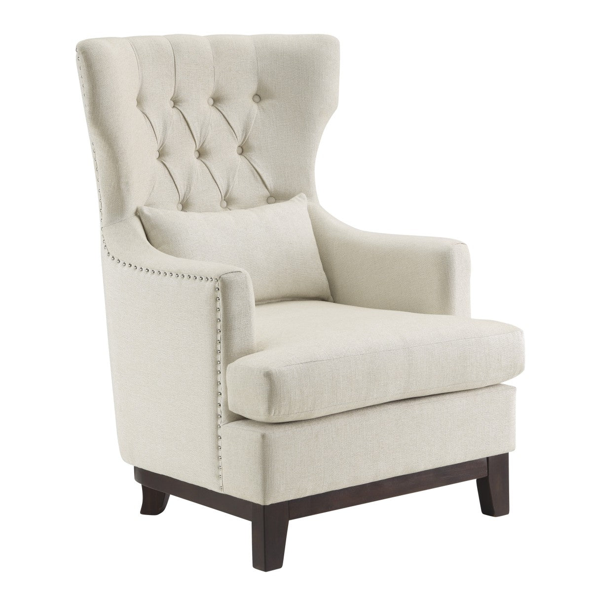 Adriano Collection Beige Accent Chair - Modern Upholstered Lounge Chair for Living Room, Bedroom & Office - Perfect for Reading Nook, Guest Seating or Home Decor