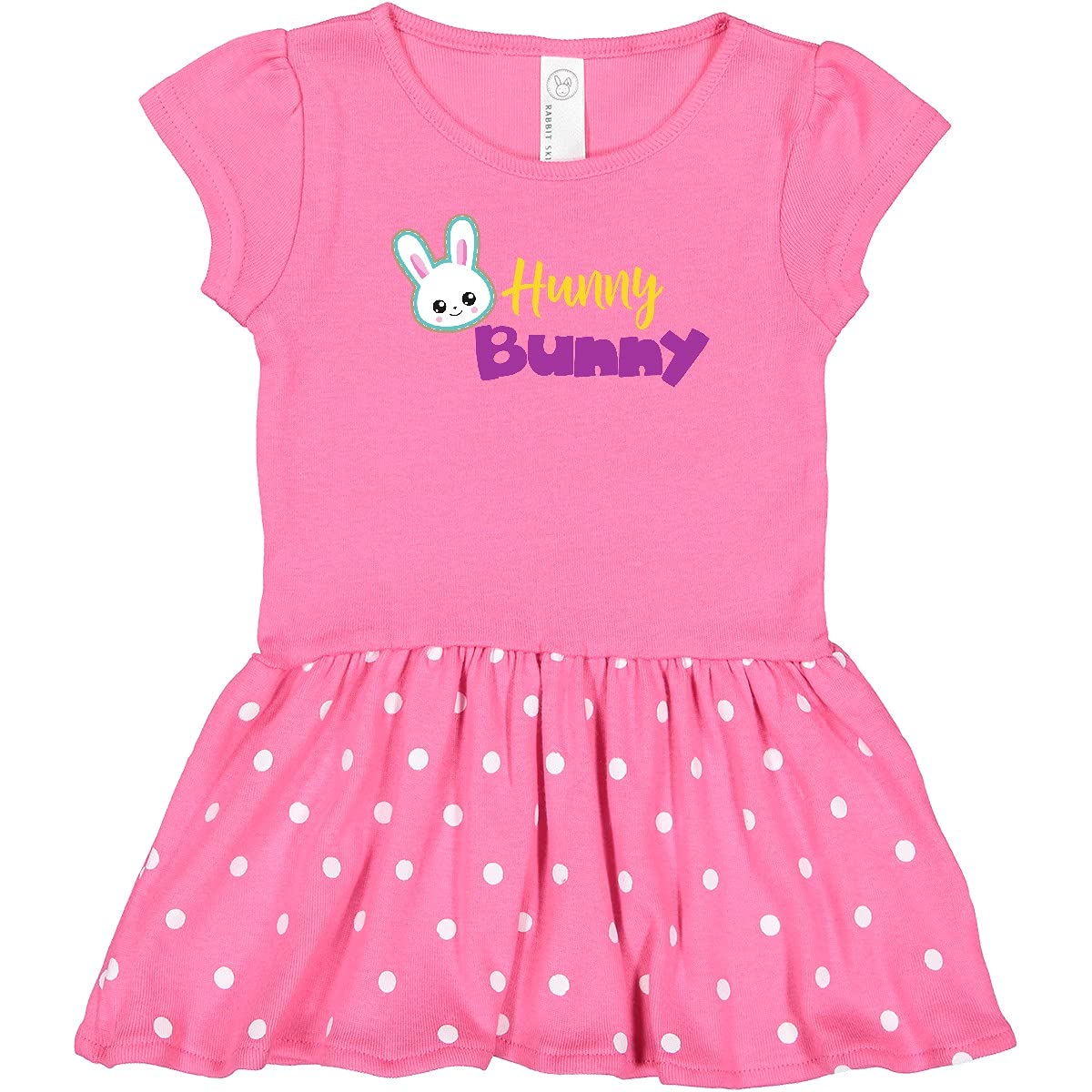 Inktastic Easter Hunny Bunny Infant Dress - Adorable White Bunny Design for Baby Girls - Perfect for Easter Celebrations, Family Photos & Spring Outings