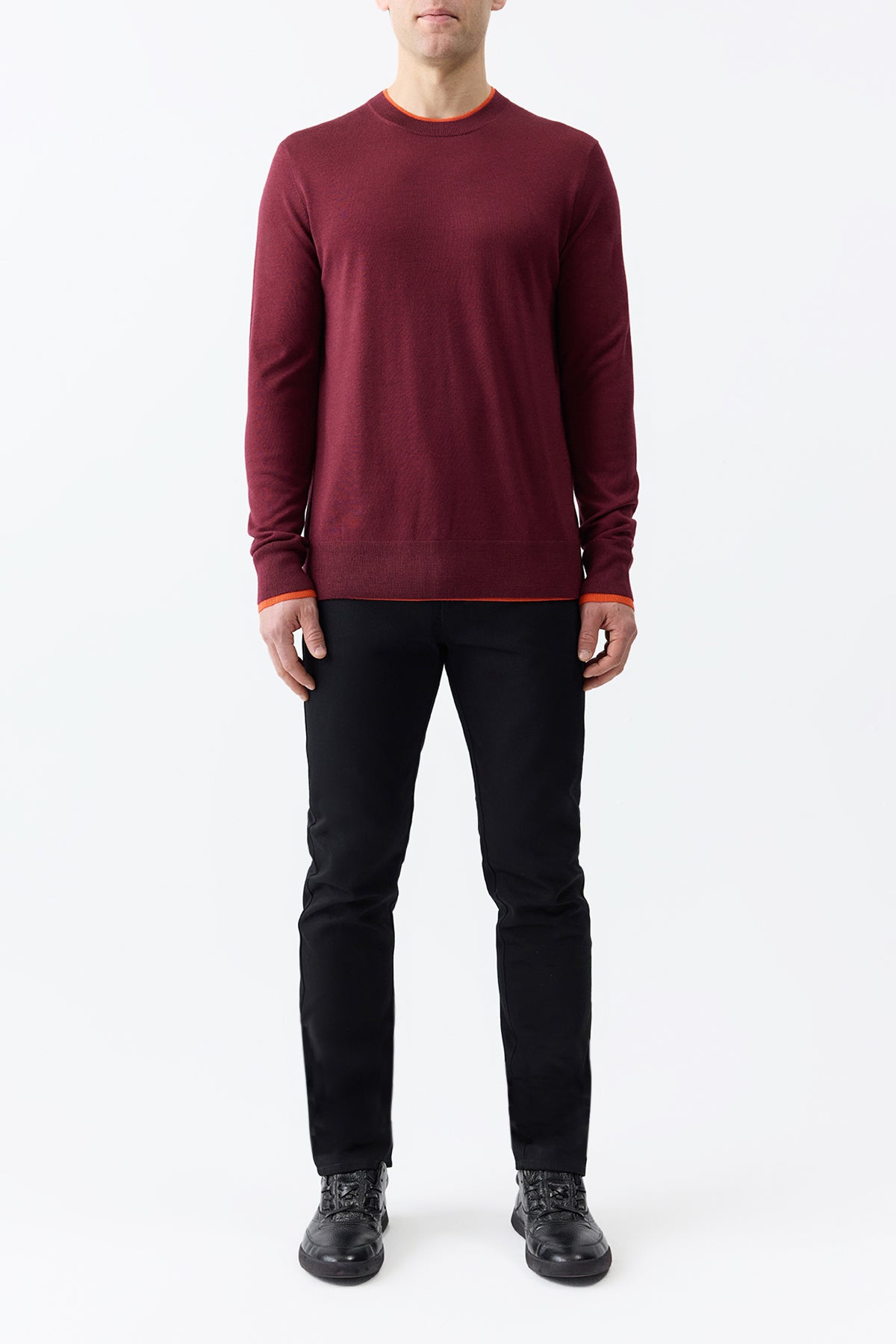 Luxury Wells Knit Sweater in Bordeaux & Spice - Cashmere Silk Blend for Women | Perfect for Winter Fashion, Office Wear & Cozy Evenings