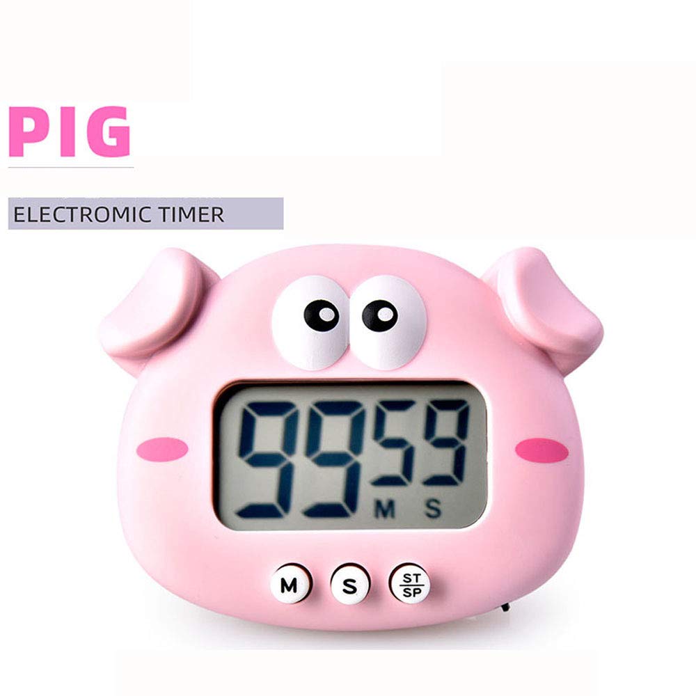 Cartoon Pig Electronic Kitchen Timer - 99 Minute Countdown with Loud Alarm for Cooking, Baking, Exercise & Study | Home & Office Gadget
