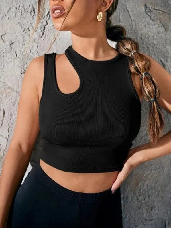 Women's Summer Crop Tank Top - Breathable Sleeveless Workout Shirt for Yoga, Running & Gym - Trendy Athletic Wear
