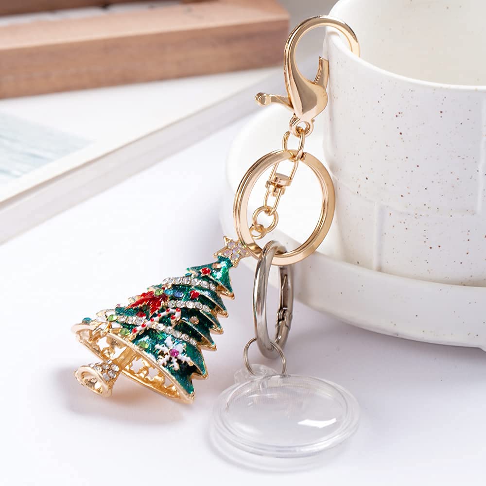 PERFECTSIGHT Fashion AirTag Keychain Holder - Cute Christmas Tree Design Key Ring Case Compatible with Apple AirTag (TPU Material) - Perfect Gift for Women & Girls | Ideal for Keys, Bags, Luggage Tracking
