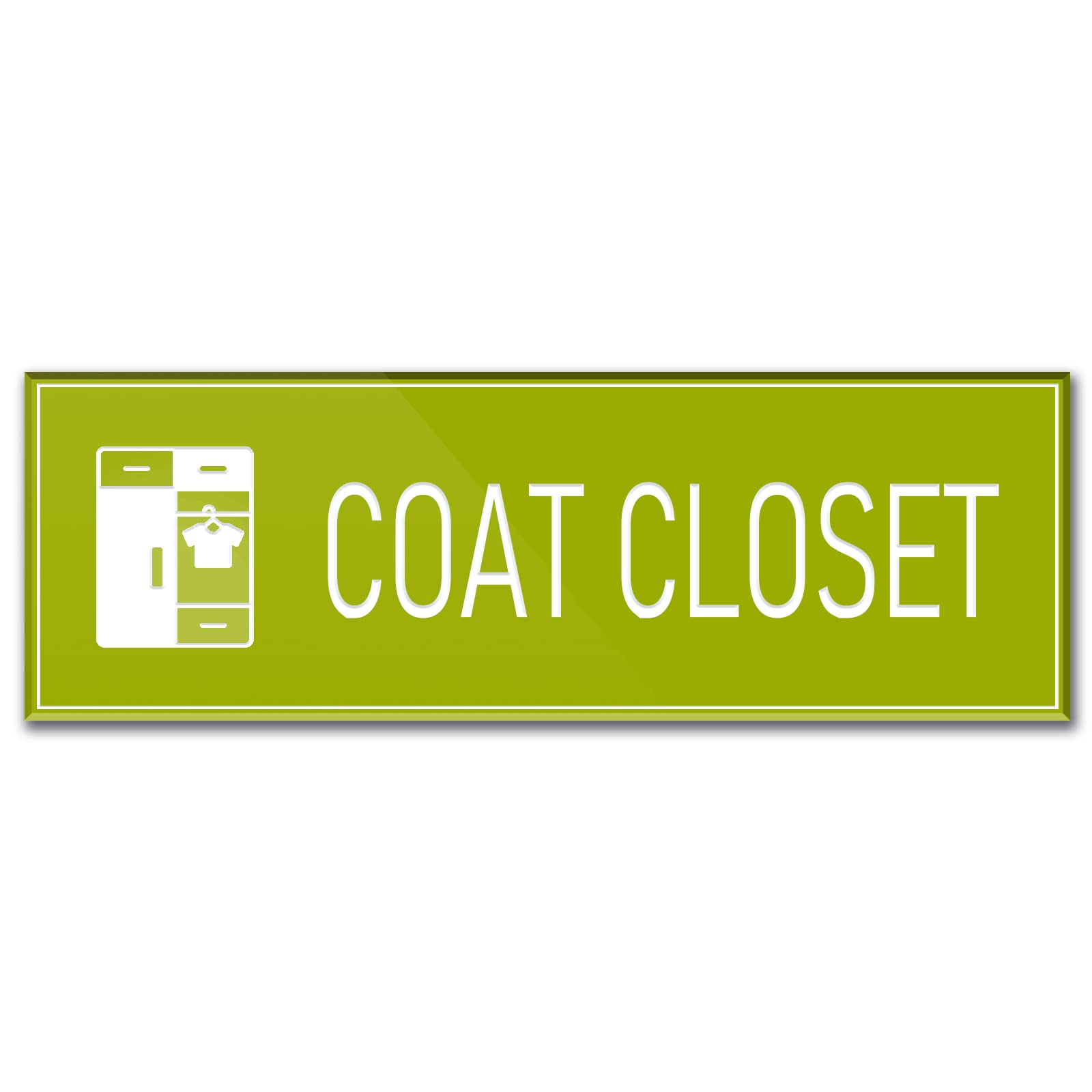 Self-Adhesive Green Coat Closet Sign - 9x3 Inch Wall & Door Labels for Office, Business, Home Organization - Perfect for Pantries, Mudrooms & Entryway Storage