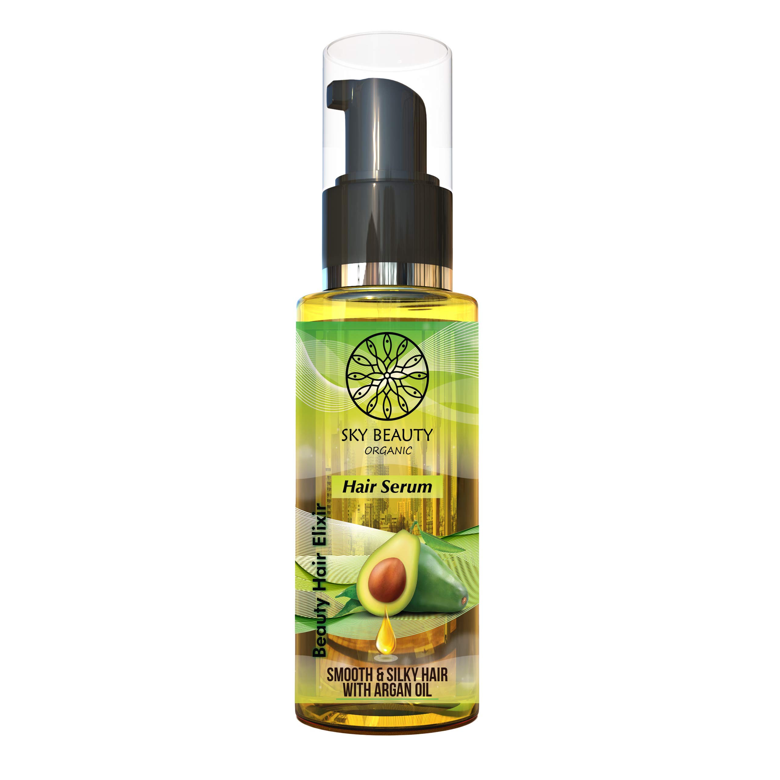 Sky Beauty Organic Hair Serum with Argan Oil - 100g Smooth & Silky Hair Treatment | Perfect for Daily Frizz Control, Heat Protection & Split End Repair