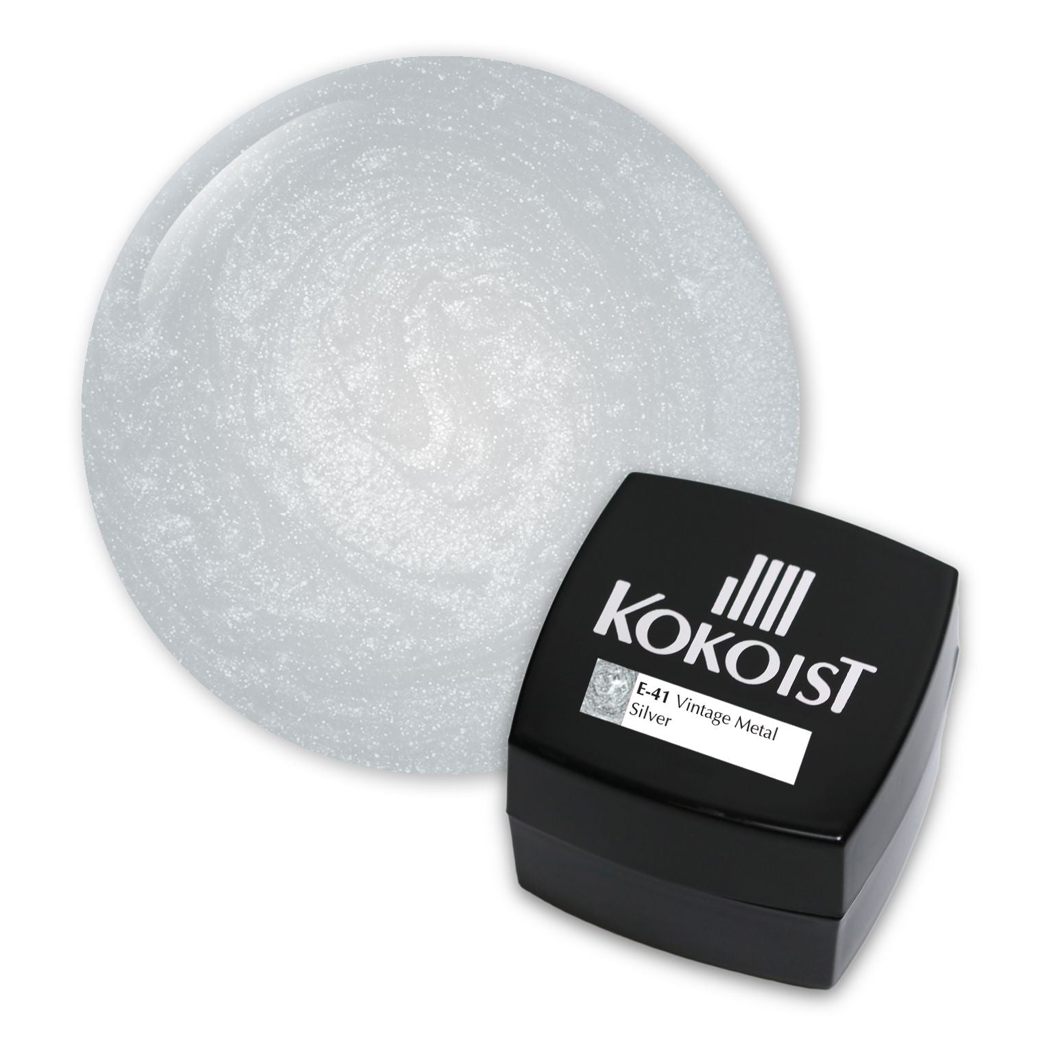 Kokoist E 41 Vintage Metal Silver Nail Polish - Long Lasting Gel Polish for Professional Salon & Home Manicure | Perfect for Wedding, Party & Special Occasion Nails
