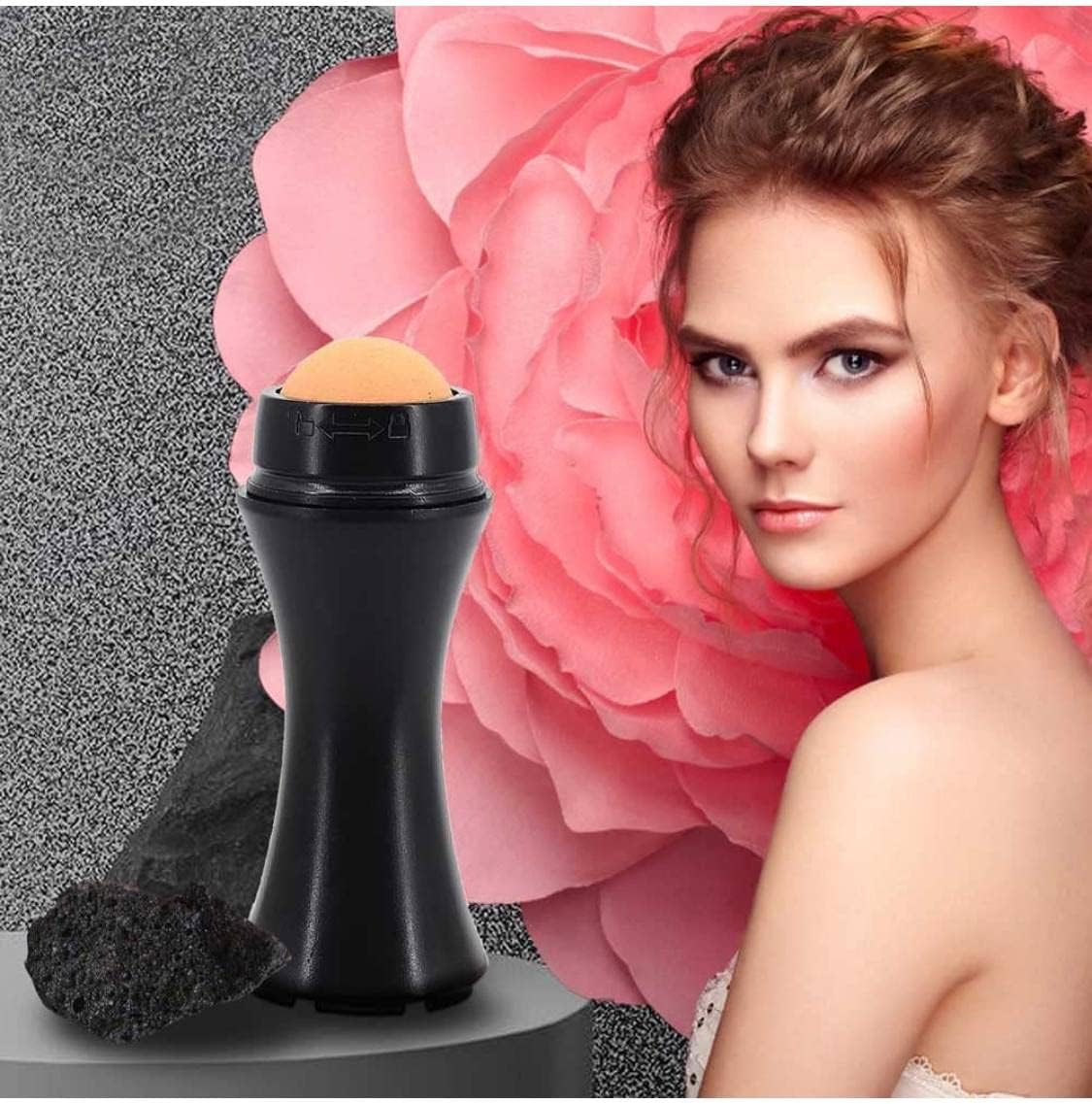 Piercell™ Volcanic Stone Face Roller - Reusable Oil Absorbing Roller for Oily Skin, Makeup-Friendly Skincare Tool for Shine Control & Pore Refining - Perfect for On-the-Go Touch-Ups, Gym, Office & Travel