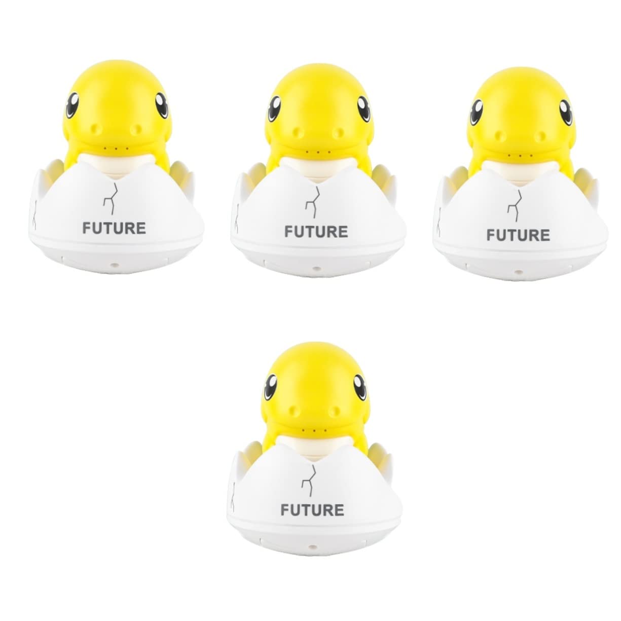 UPKOCH 4 Pack Dinosaur Bath Toys for Kids - 1200mAh Battery Powered Floating Bathtub Toys (Yellow) - Fun Bath Time & Pool Play for Toddlers