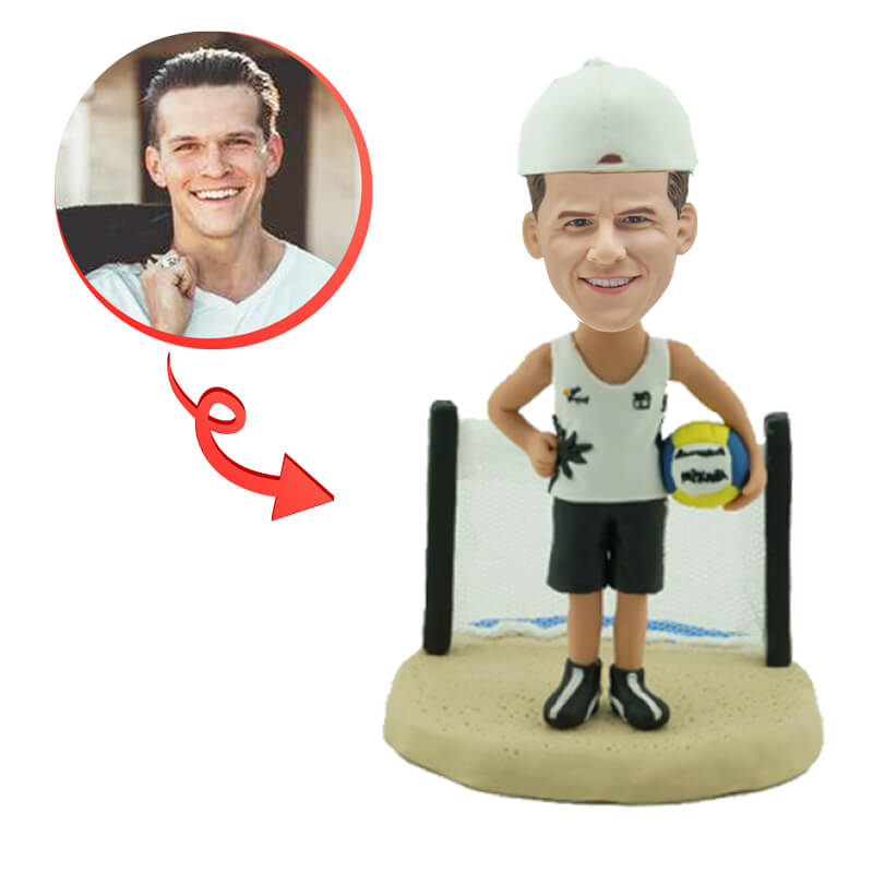 Custom Beach Volleyball Bobblehead - Personalized Sports Figurine Gift for Players & Fans - Perfect for Beach Parties, Team Gifts & Sports Decor