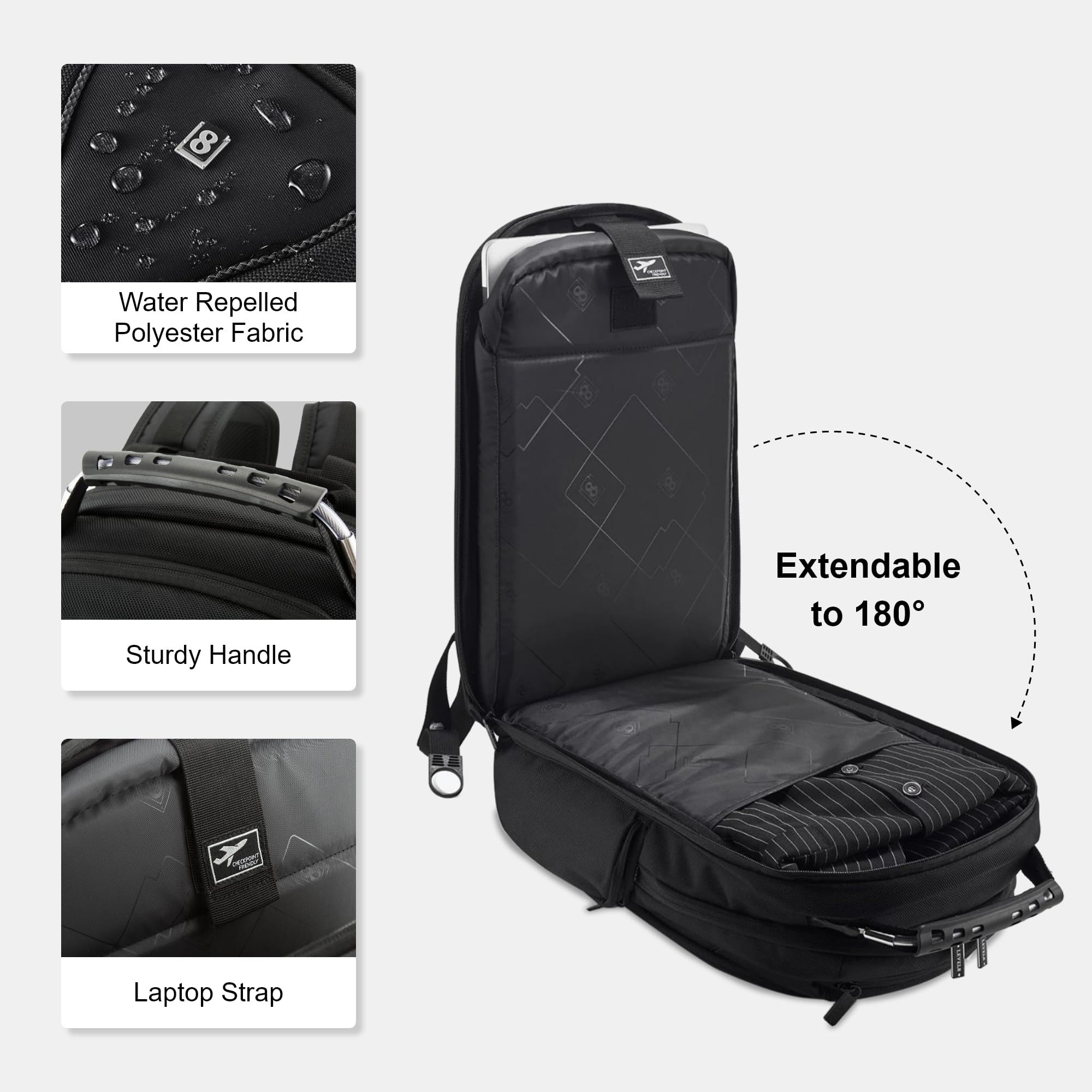 LEVEL8 Laptop Backpack for Work & Travel - Fits 15.6