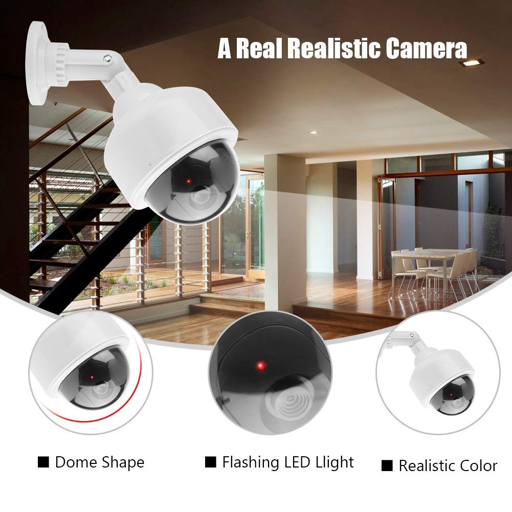 Fake Security Camera - Realistic Dummy Surveillance Camera for Indoor & Outdoor Use - Deter Burglars for Home, Office & Business Protection