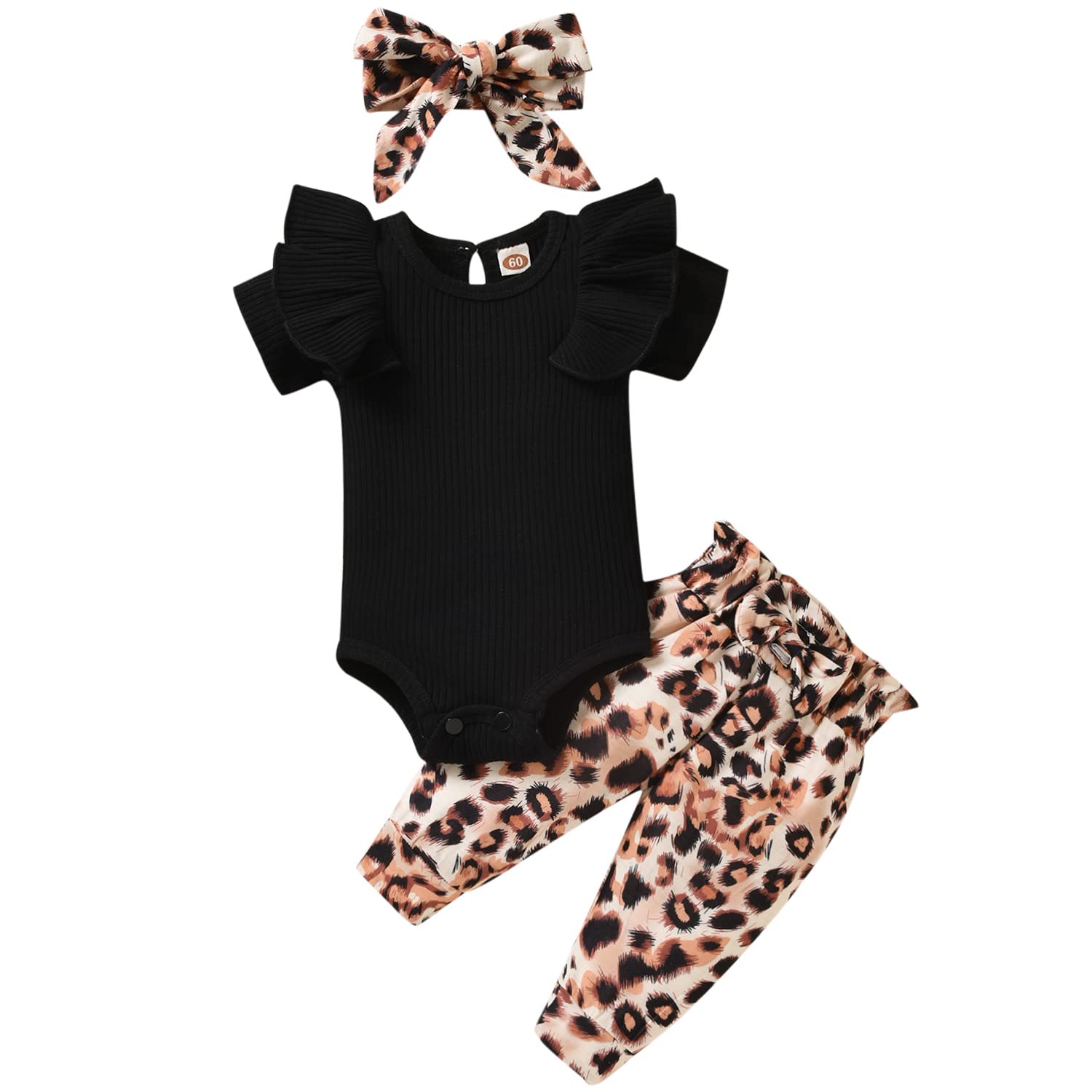 Preemie Newborn Baby Girls Clothes - Ribbed Romper Bodysuit & Pants Set with Ruffles for Spring & Summer | Perfect for Photoshoots, Playdates & Special Occasions