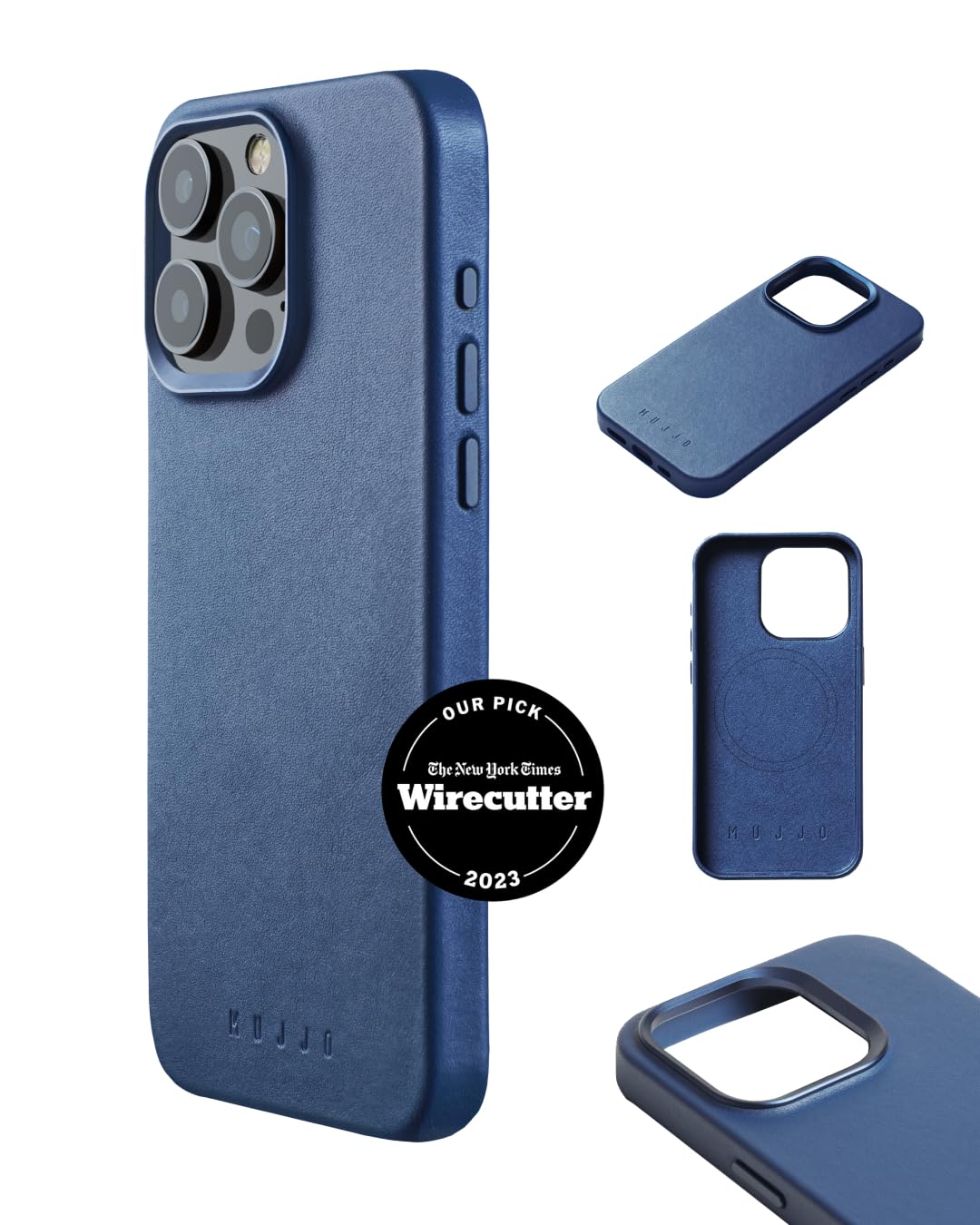 Premium Magsafe Compatible Leather Phone Case for iPhone 16 Pro Max - Slim European Leather Cover with Enhanced Protection for Phone & Camera Lens (Monaco Blue) | Perfect for Business Professionals & Daily Commuters