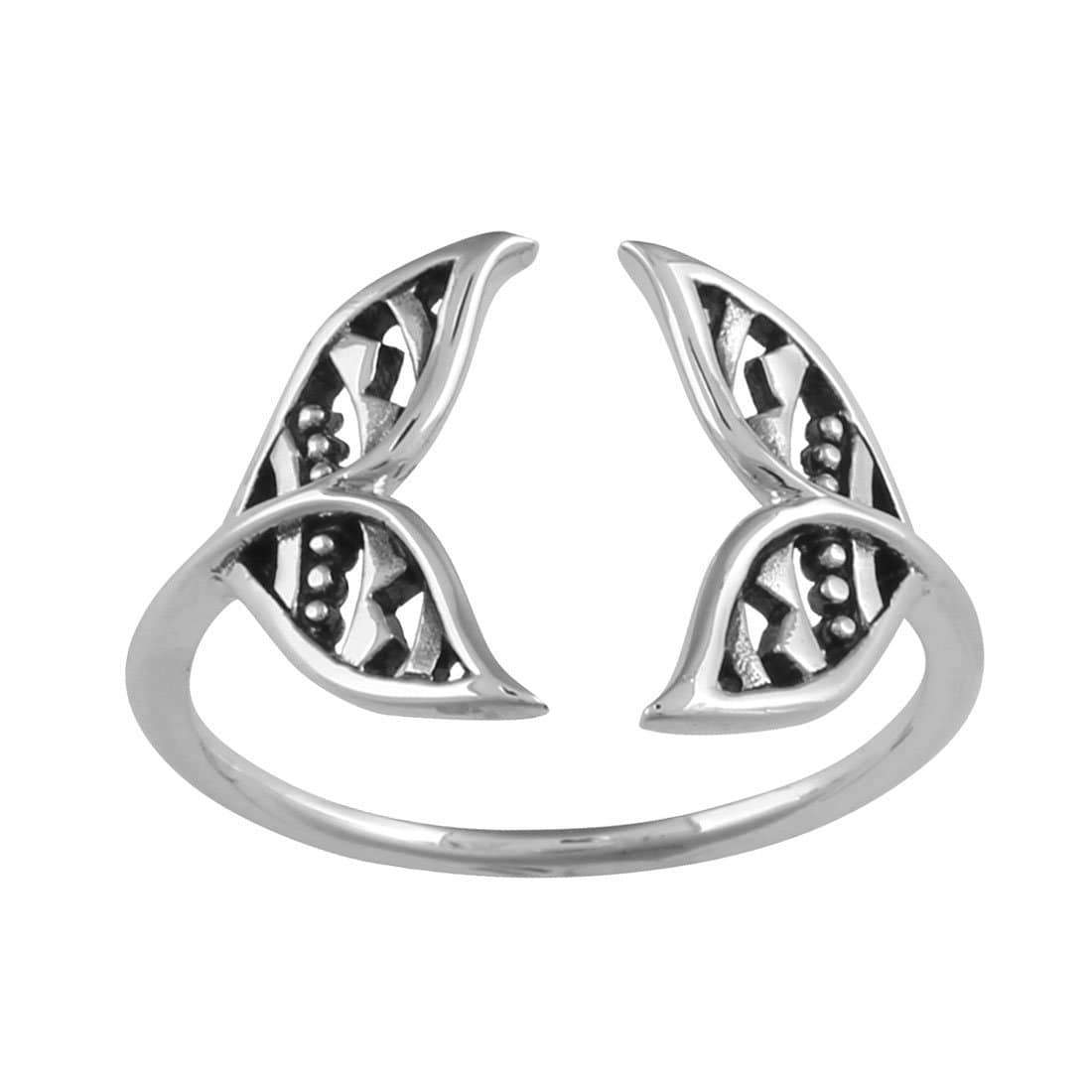 Whale Tail Ring for Women - Boho Mandala Twin Ring Set - Spiritual Jewelry for Yoga, Meditation & Beach Outfits