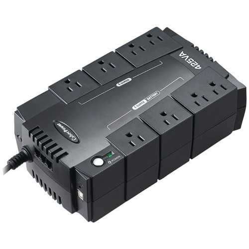 CyberPower CP425SLG 8-Outlet Standby UPS System with $75,000 Equipment Guarantee - Power Backup for Home Office, Computer, Gaming & Electronics Protection