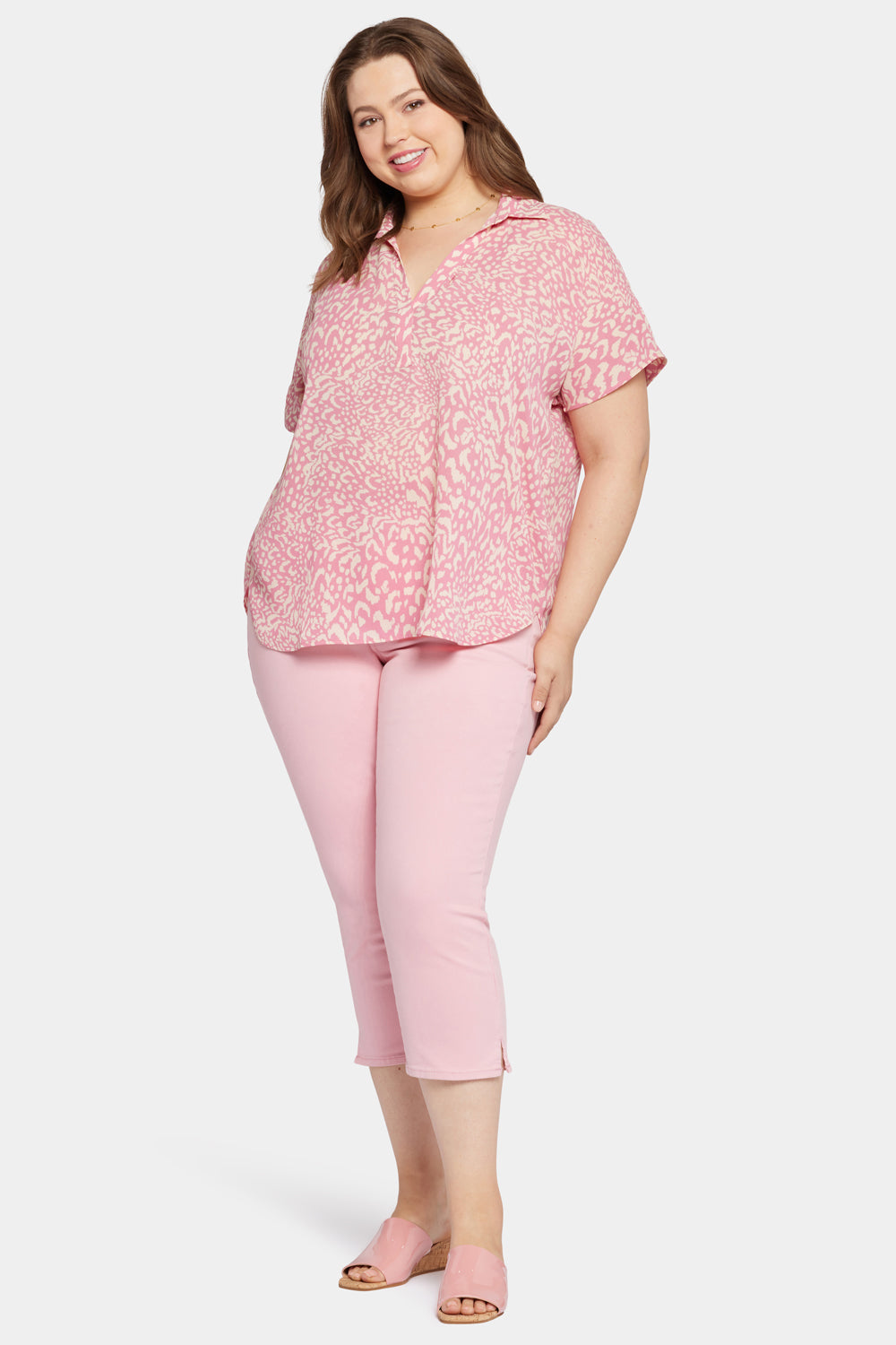 Becky Plus Size Short Sleeve Blouse - Alana Floral Print Women's Top for Casual Wear & Office Outfits