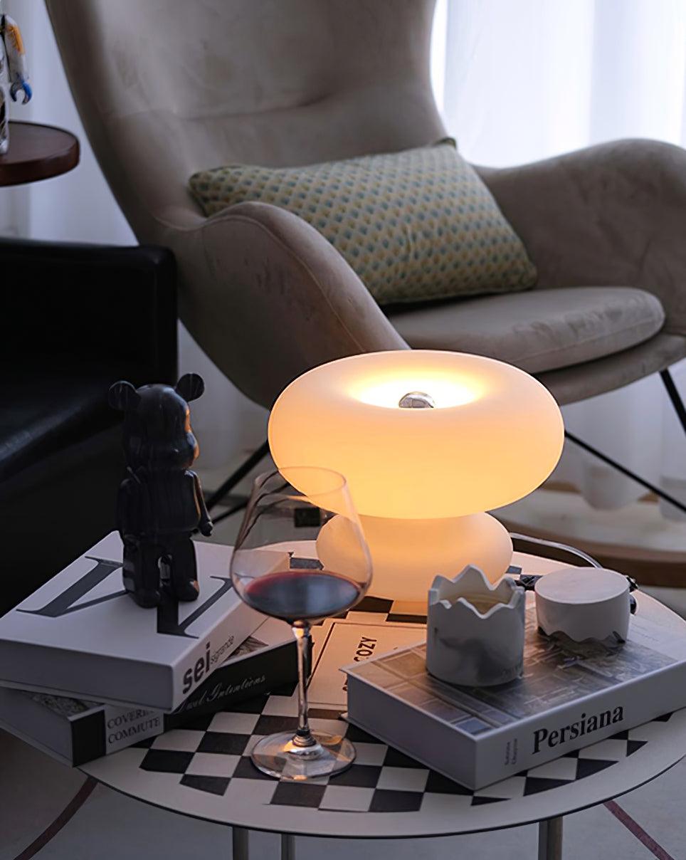 Modern Donut Table Lamp - Stylish & Decorative LED Night Light for Bedroom, Living Room, or Office - Perfect for Reading, Relaxing & Creating Cozy Ambiance