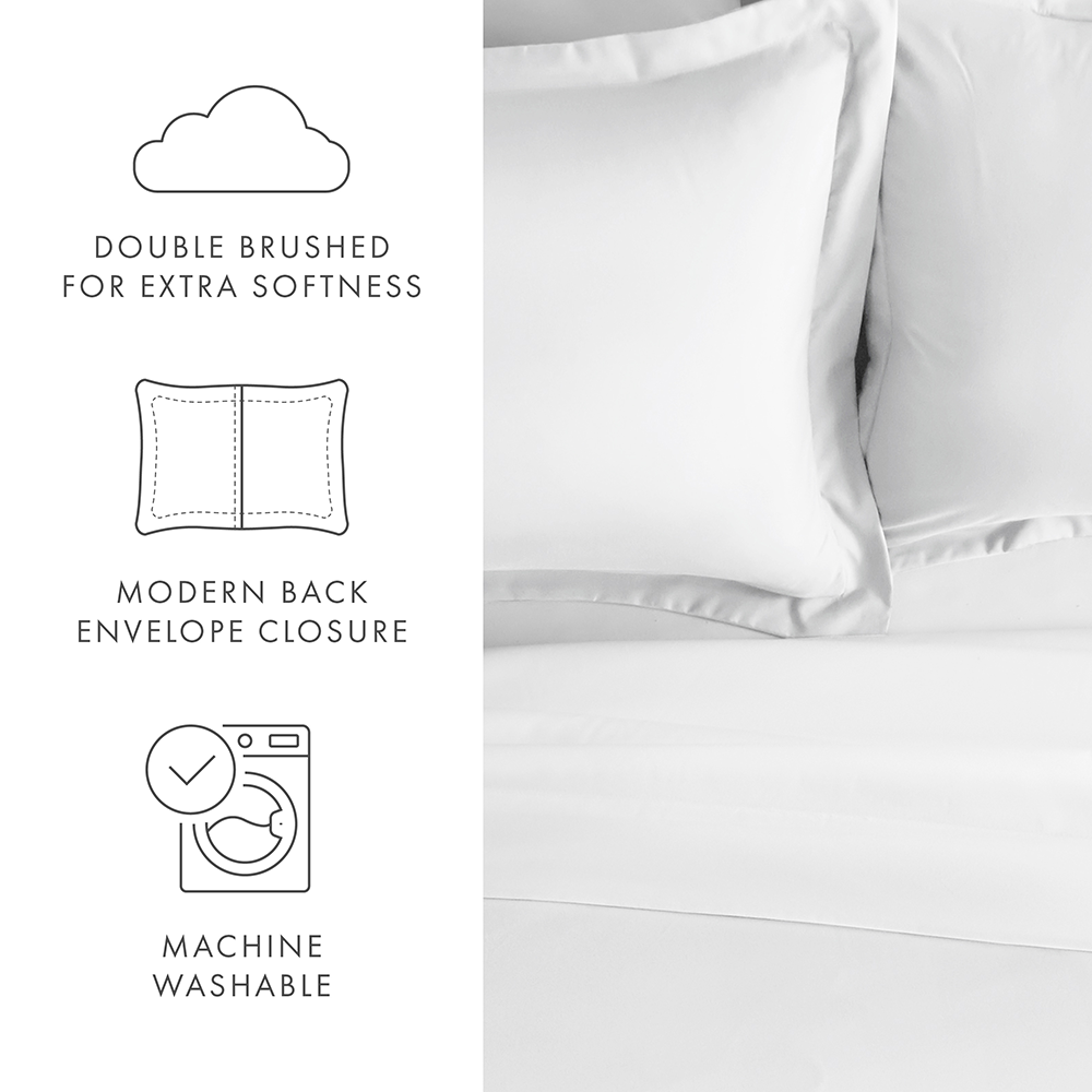 2 Piece Pillow Sham Set - Soft & Breathable Cotton Pillow Covers for Bedroom Decor - Perfect for Queen & King Size Beds - Home & Hotel Use