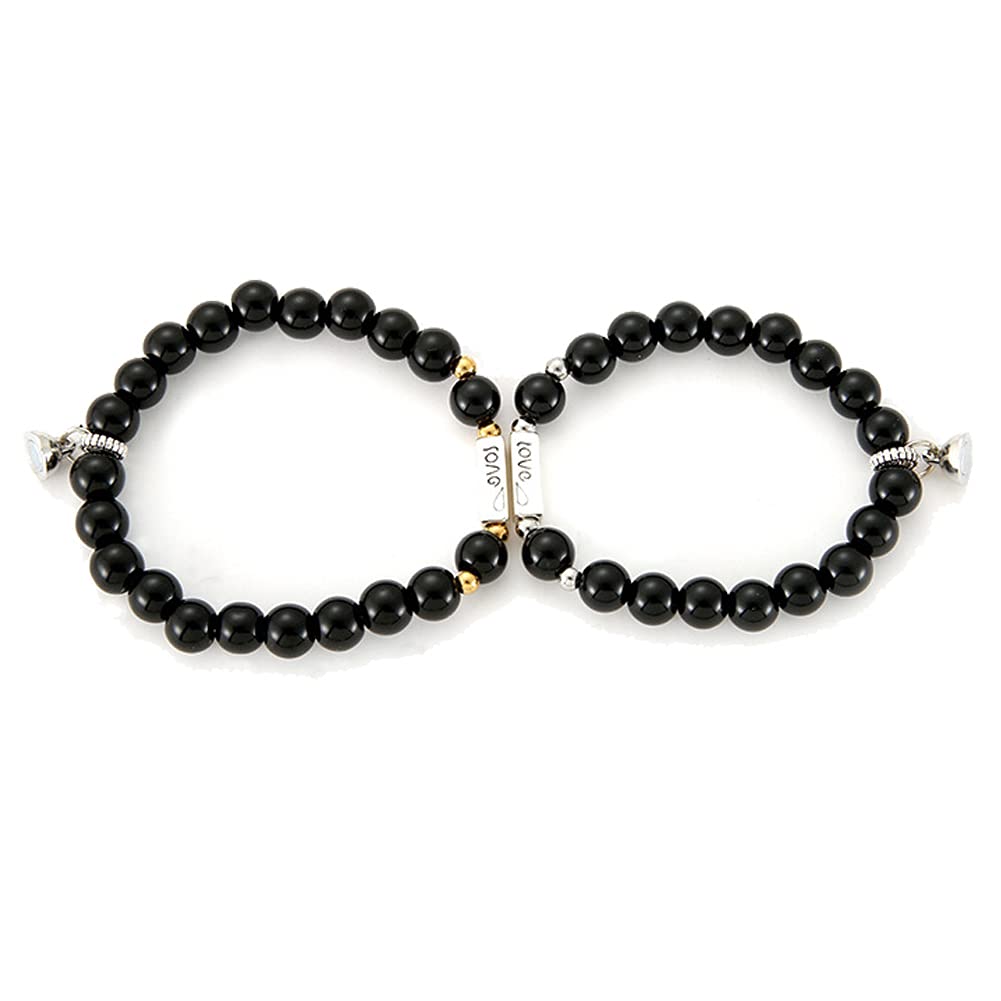Magnetic Couple Bracelets Set - Matching Beaded Friendship Bracelets for Women & Men, Best Friend Gift for Him & Her - Perfect for Anniversaries, Valentine's Day & Romantic Dates