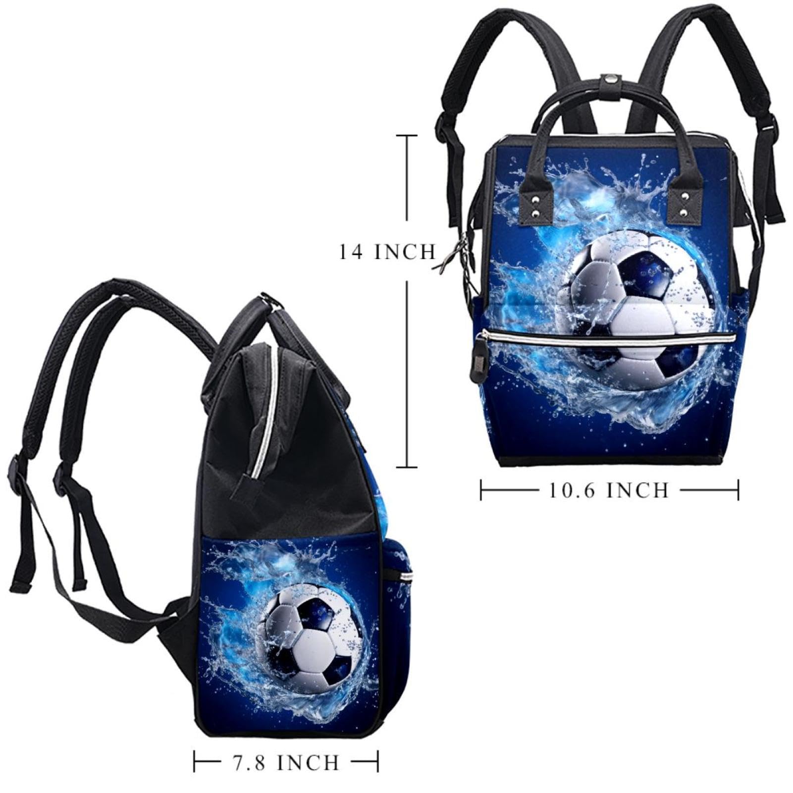Best Travel Backpack for Women & Men - Lightweight Durable Blue Ocean Design - Perfect for Hiking, Camping & Football Games