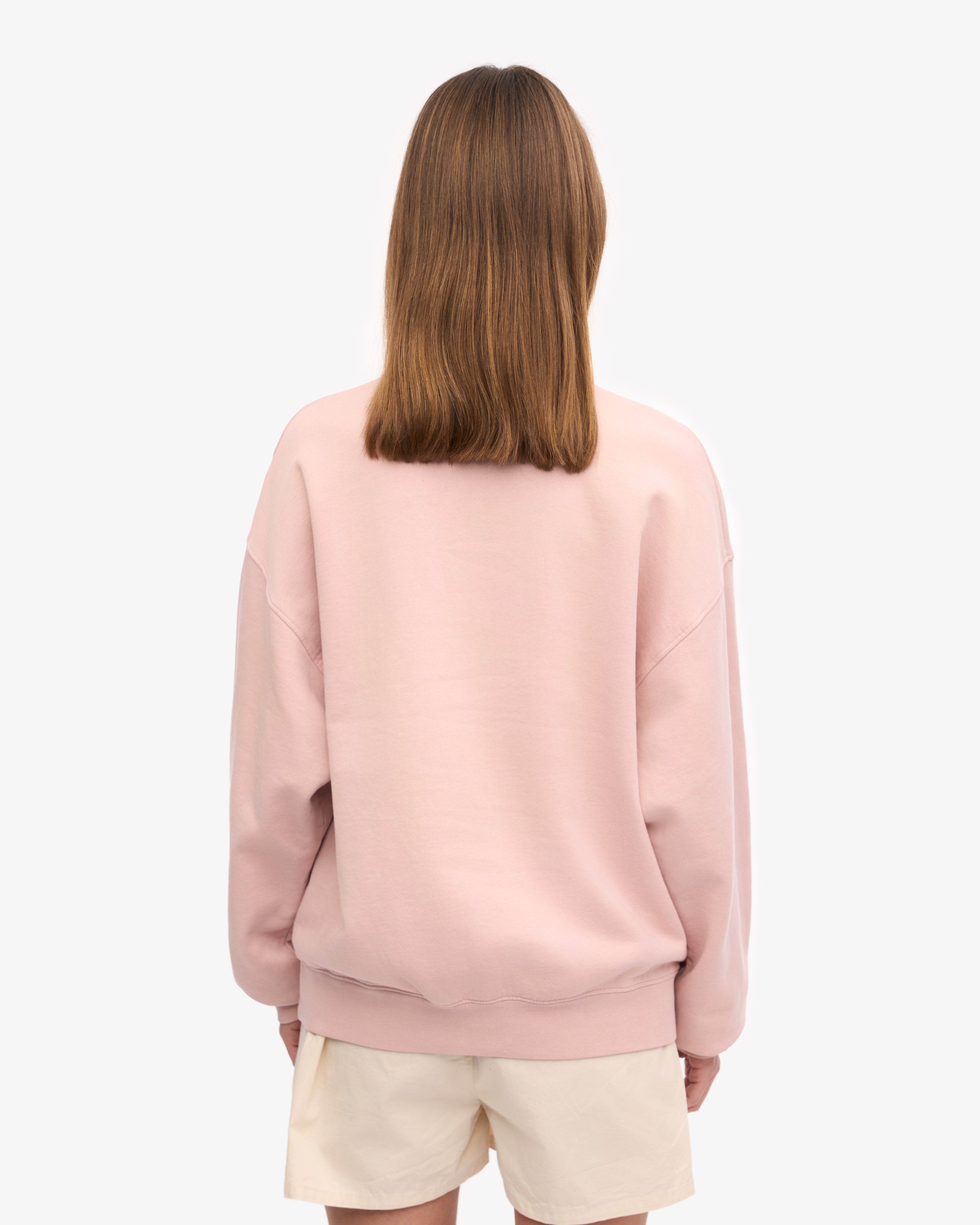Organic Oversized Crewneck Sweatshirt - Faded Pink | Soft & Comfortable Unisex Pullover for Casual Wear, Lounge & Street Style