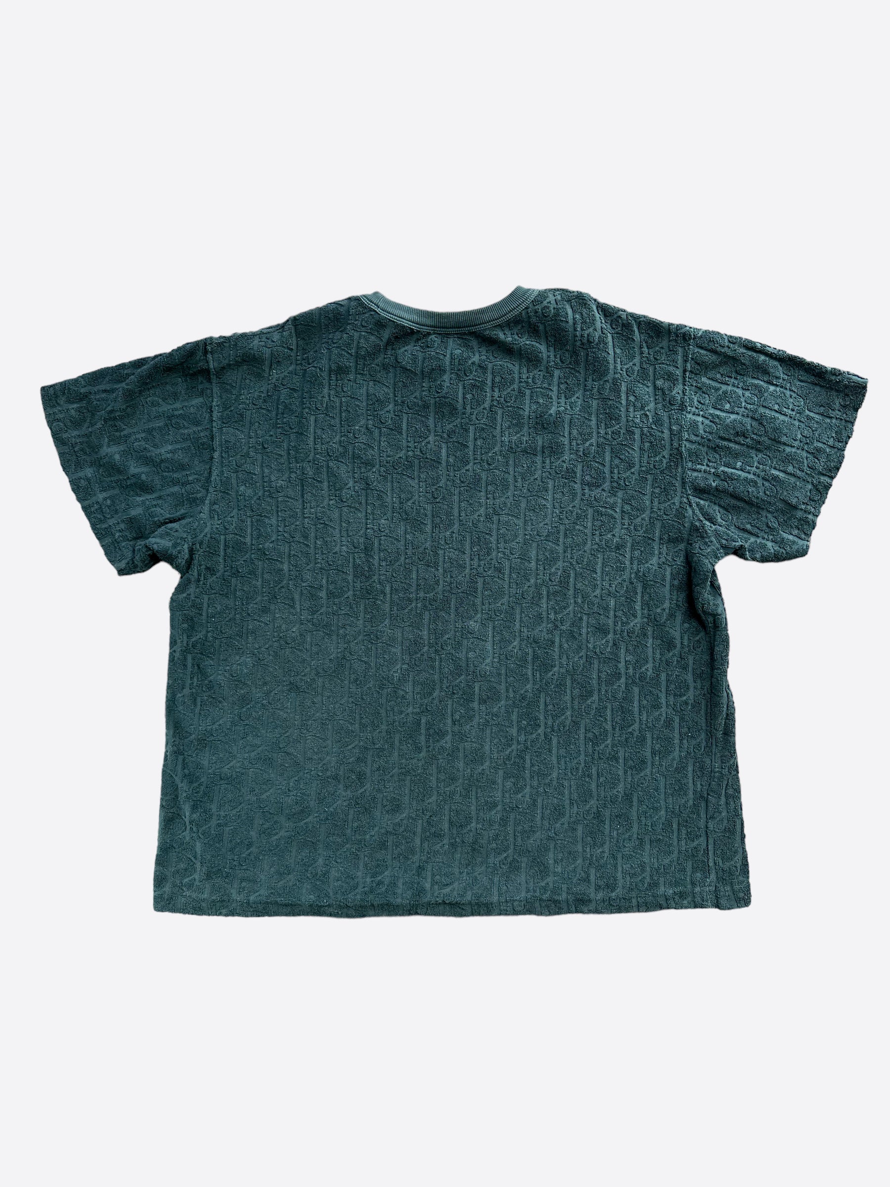 Dior Navy Oblique Logo Cotton T-Shirt for Men - Luxury Casual Wear for Summer & Beach Outfits