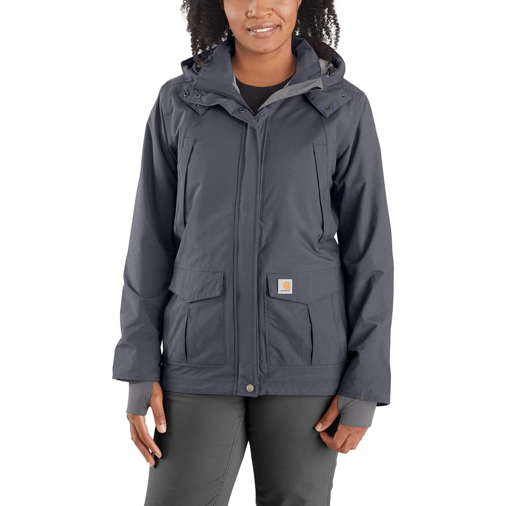 Carhartt Women's Shoreline Jacket - Waterproof Windbreaker with Hood (Regular & Plus Sizes) | Outdoor Workwear for Hiking, Camping & Cold Weather Protection