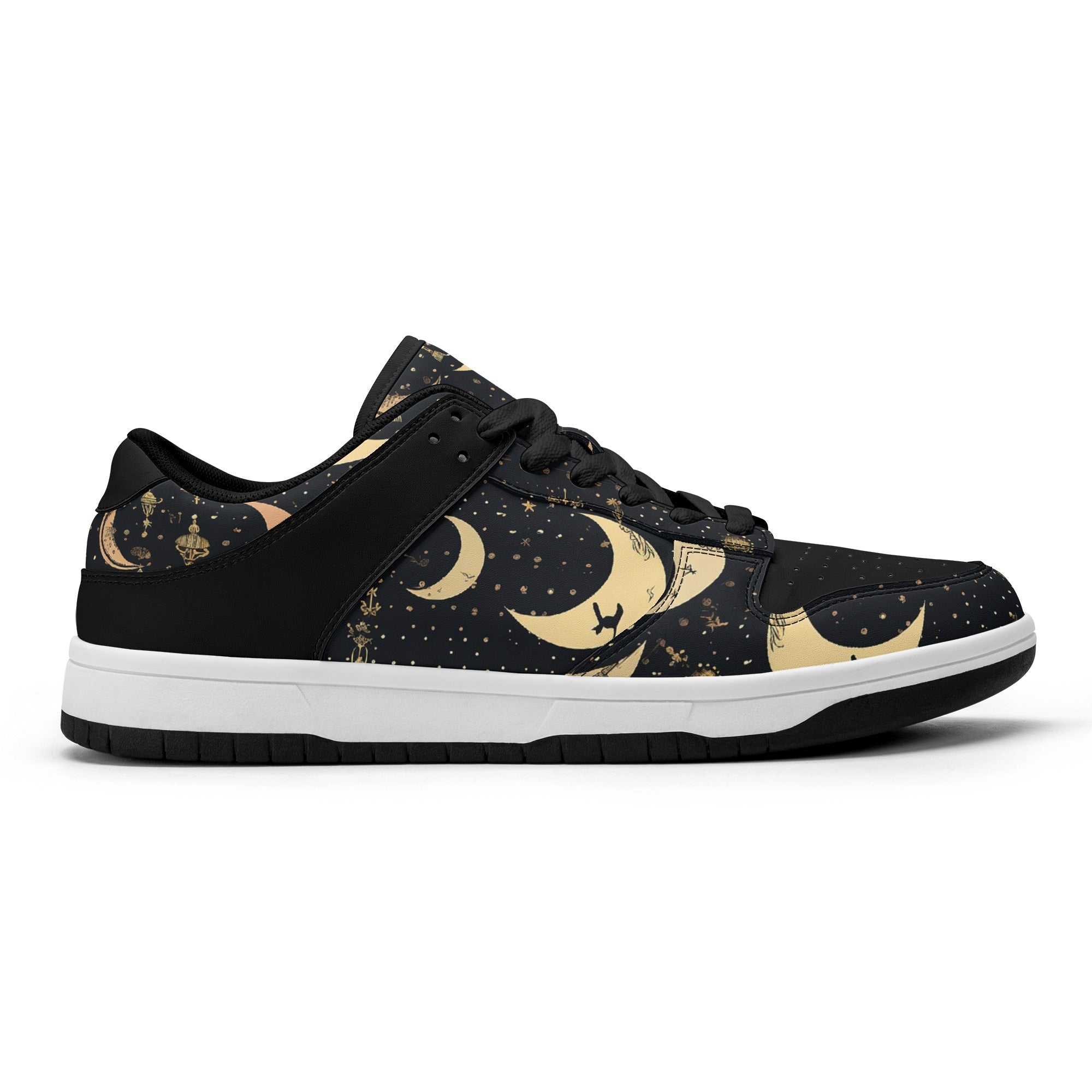 Crescent Moons Dunk Low Top Leather Sneakers for Women - Stylish & Comfortable Basketball Shoes for Casual Wear, Street Fashion & Everyday Outfits