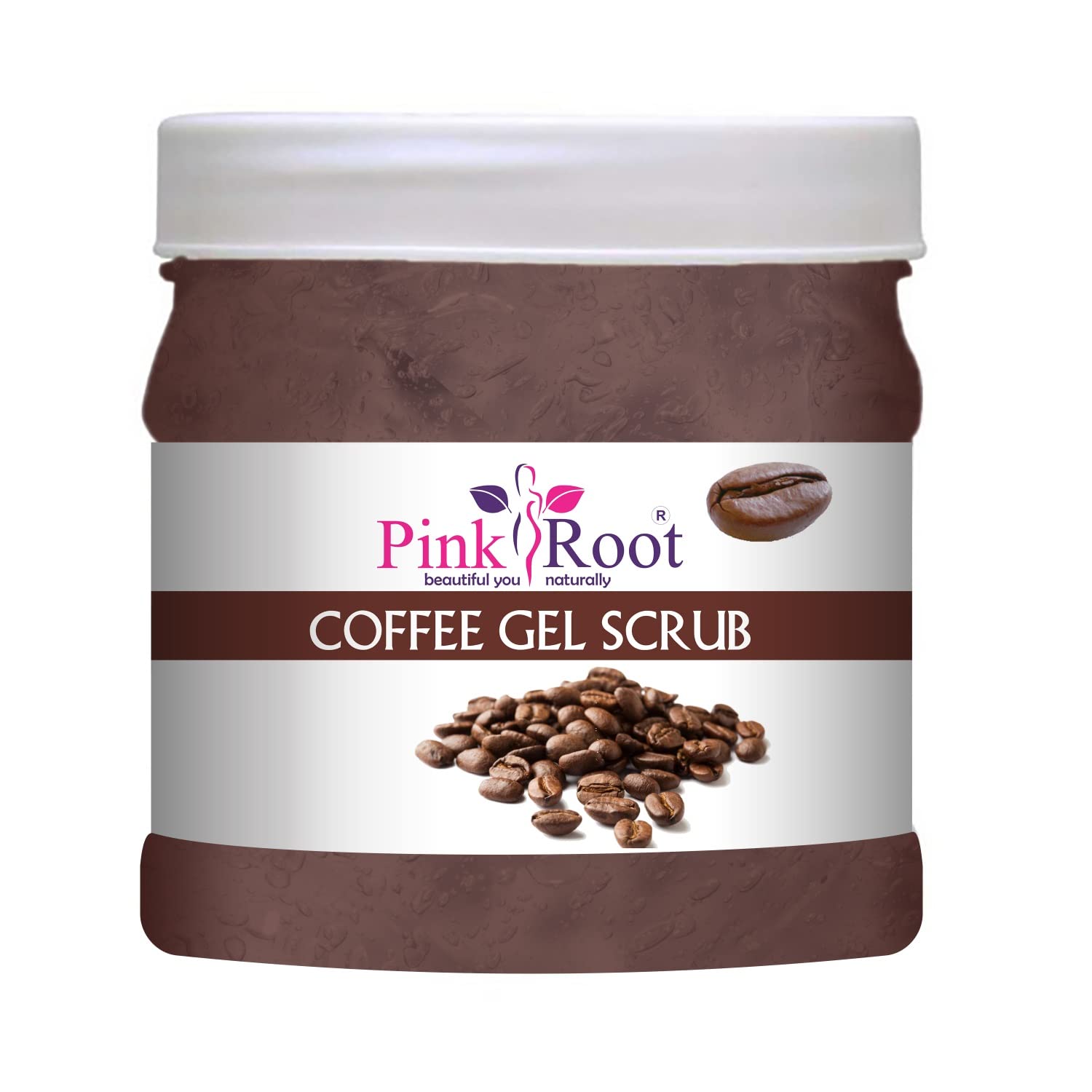 Pink Root Coffee Gel Scrub 500g - Exfoliating & Moisturizing Body Scrub for Soft Skin | Natural Coffee Scrub for Cellulite & Stretch Marks | Perfect for Spa Day & Home Self Care Routine