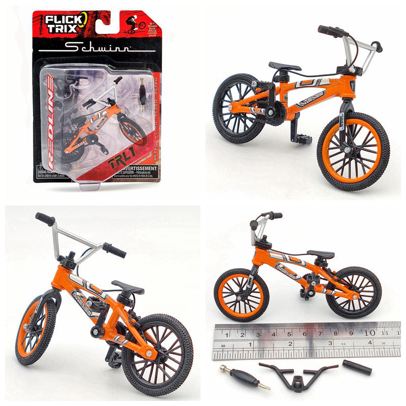 Premium FLICK TRIX Miniature BMX Finger Bike - Diecast Metal DeathTrap Bicycle Toy for Kids & Adults - Perfect for Office Desk, Stress Relief & Collectible Gift