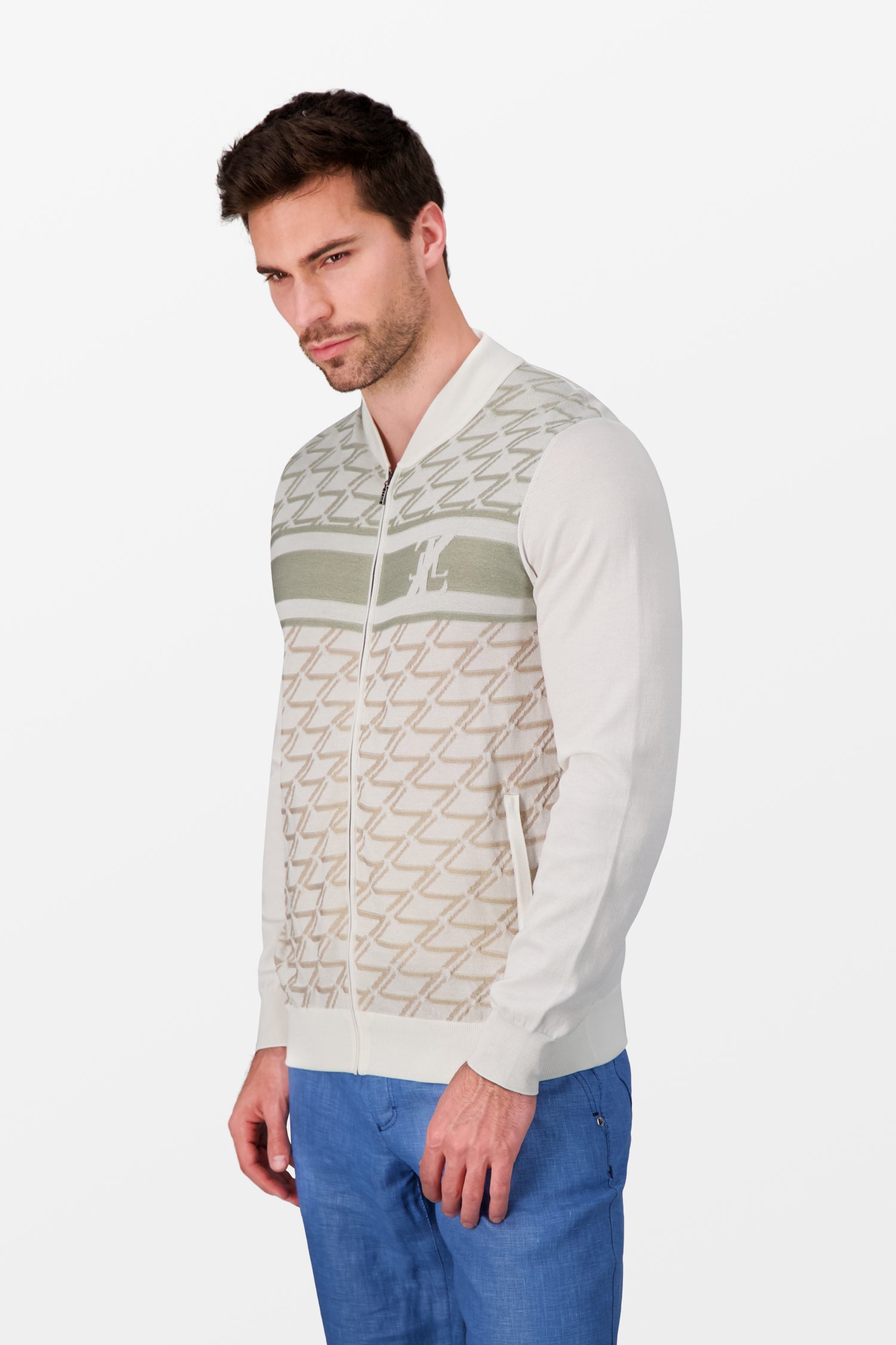 Zilli White Zip Sweater for Women - Stylish Knit Pullover with Front Zipper - Perfect for Casual Outfits, Office Wear & Fall Layering