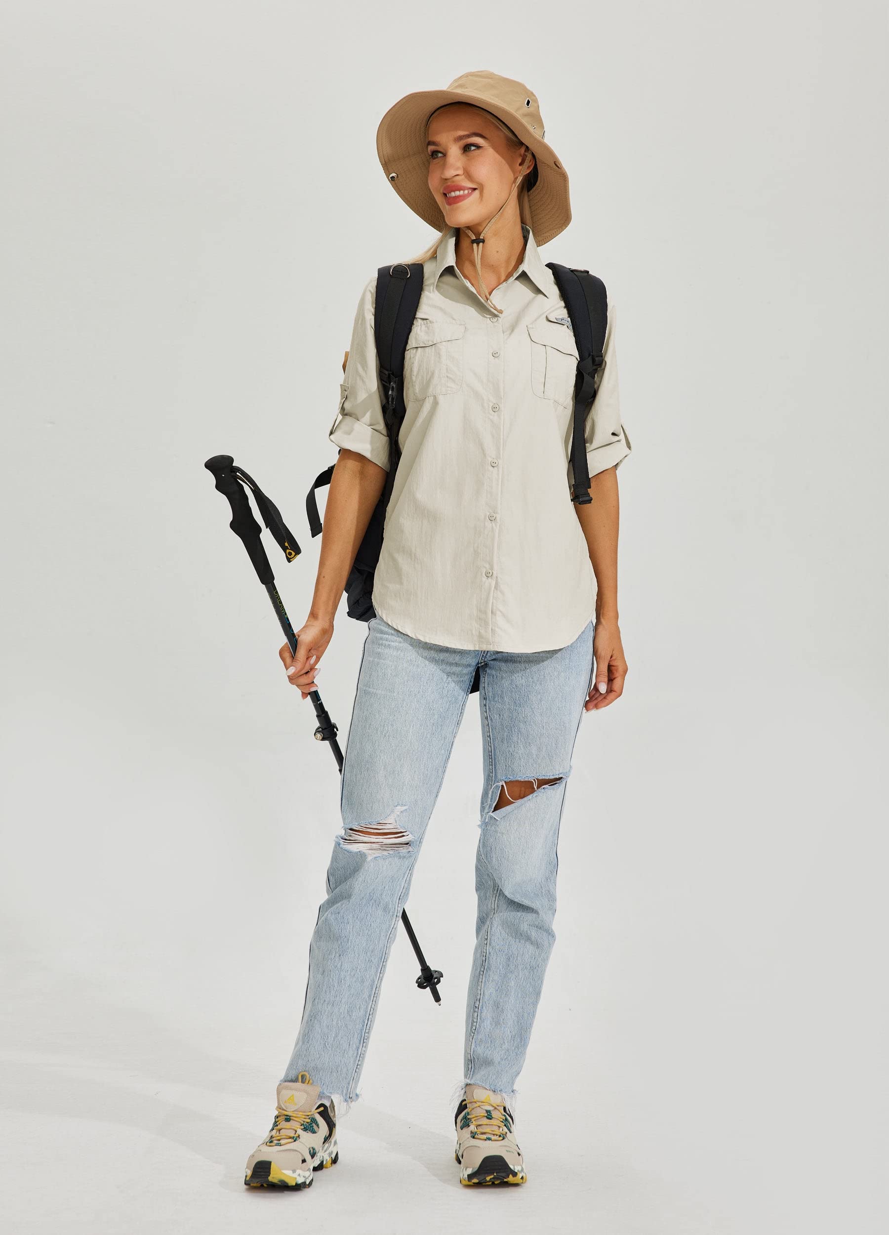 Willit Women's UPF 50+ Sun Protection Long Sleeve Shirt - Quick Dry SPF Fishing & Hiking Shirt for Outdoor Activities | Perfect for Beach, Camping, and Summer Adventures