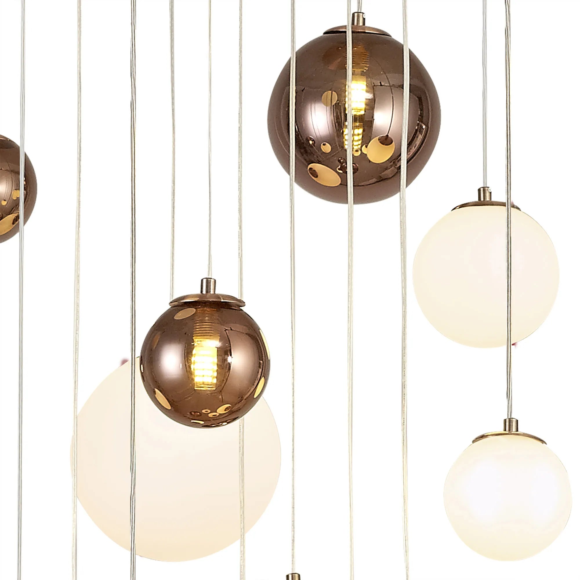 60cm Austin Glass Pendant Light with 16 G9 Bulbs - Modern Hanging Fixture for Kitchen Island, Dining Room, and Living Room Lighting