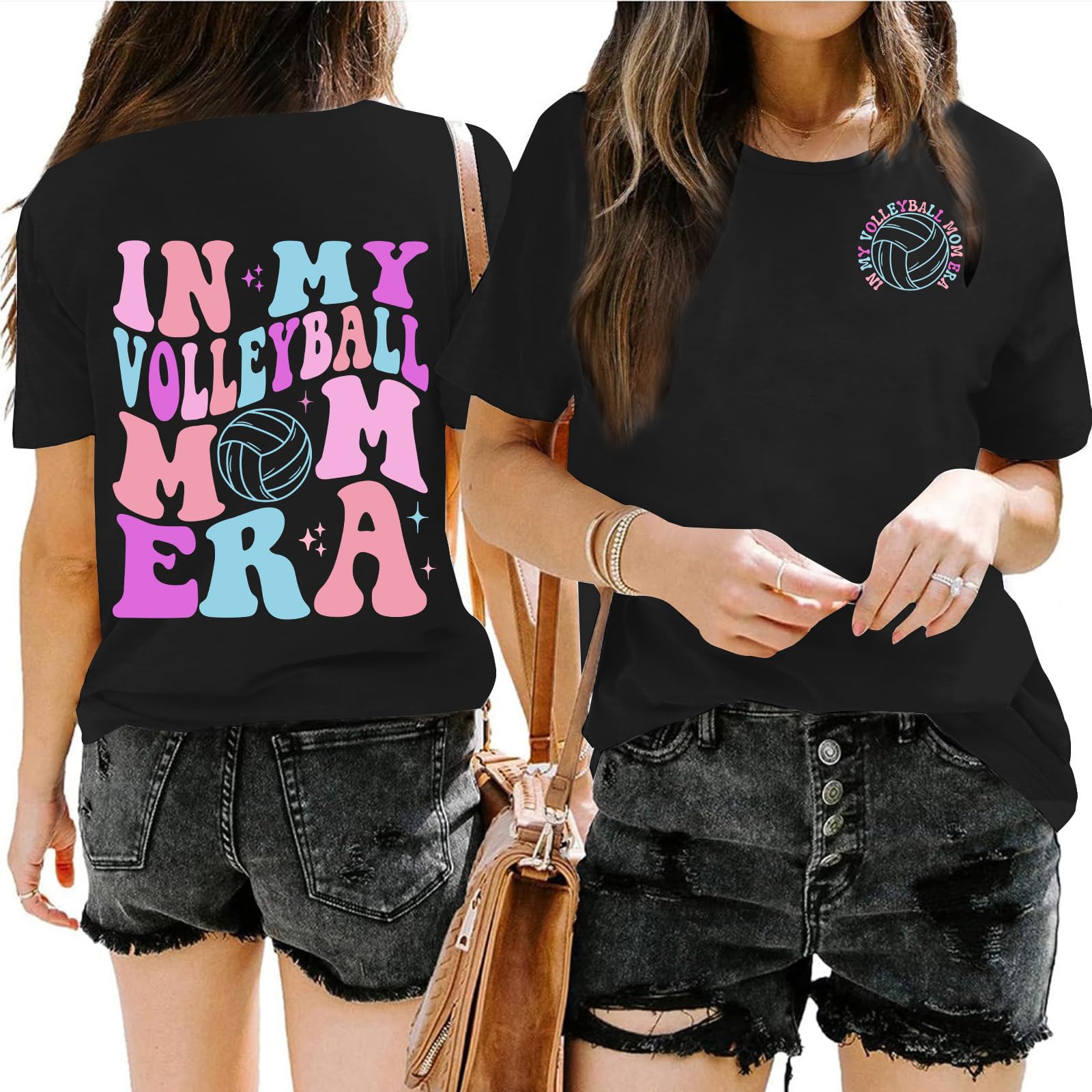 Volleyball Mom T-Shirt for Women - Graphic Tee for Volleyball Game Day & Practice - Comfortable Cotton Top for Players & Fans - Perfect for Matches, Training, and Supporting Your Team