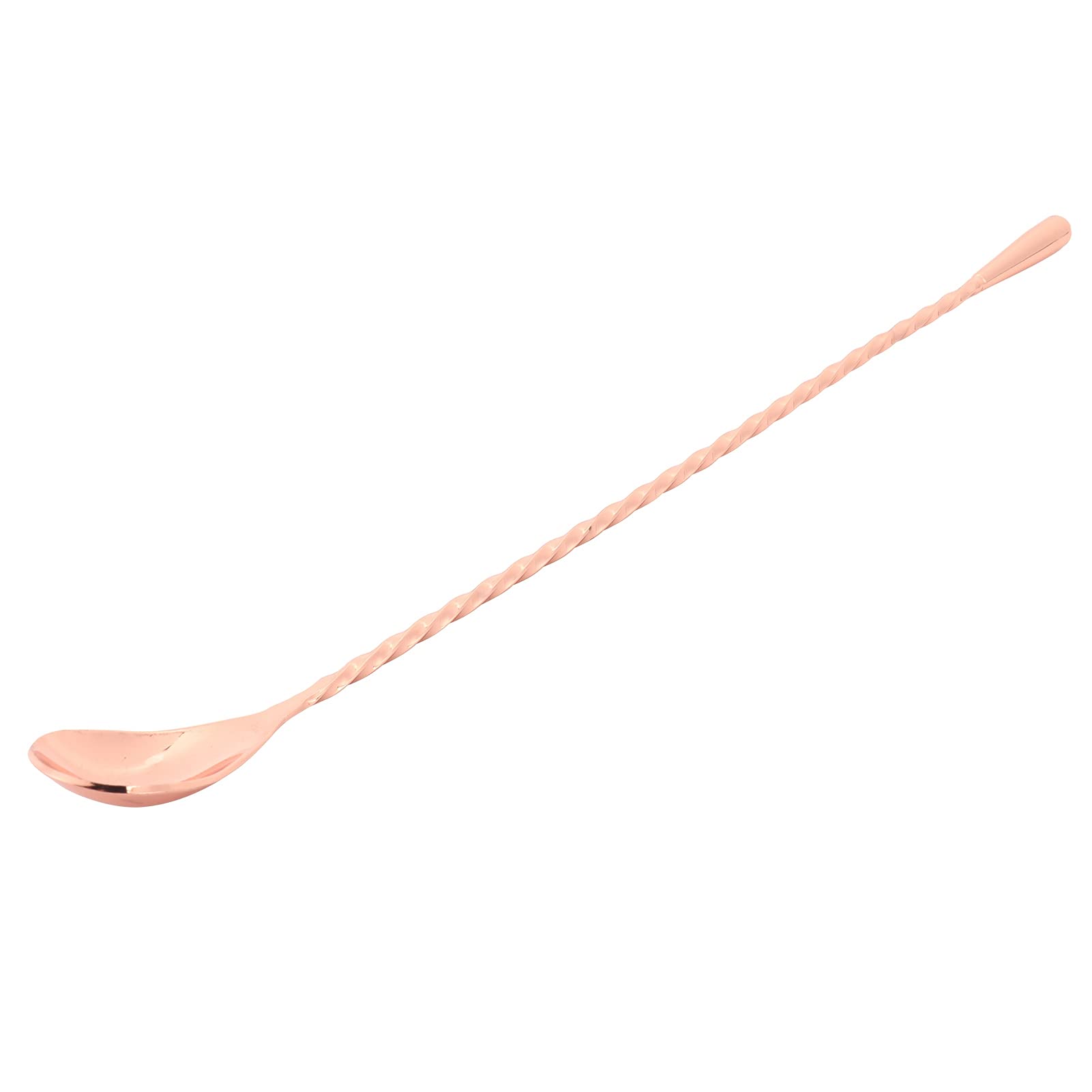 Premium Rose Gold Cocktail Stirring Spoon - Long Handle Bar Spoon for Mixing Drinks, Coffee, Milk Tea - Ideal for Bartenders, Cafes & Bubble Tea Shops - Perfect for Cocktail Making, Iced Coffee & Boba Preparation