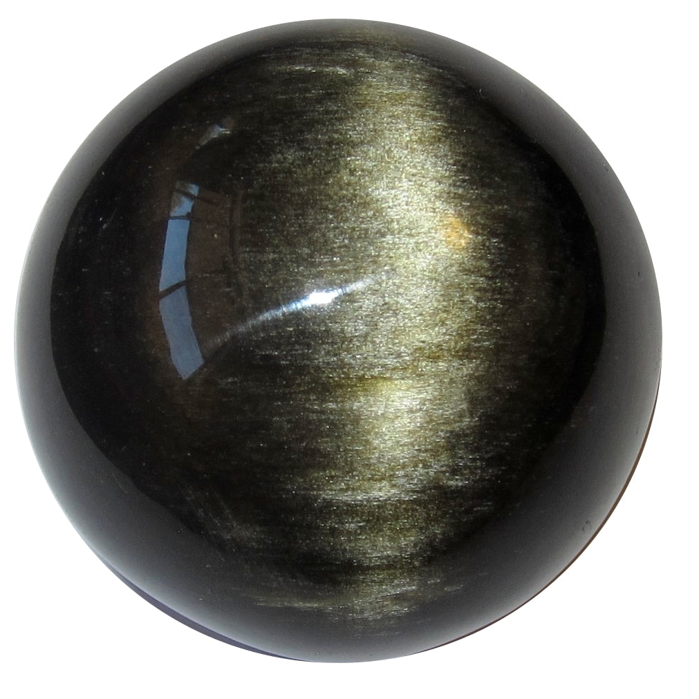 Obsidian Crystal Ball with Gold Glitter - Protective Stone Sphere for Meditation, Healing & Home Decor - Perfect for Energy Work, Feng Shui & Spiritual Gifts