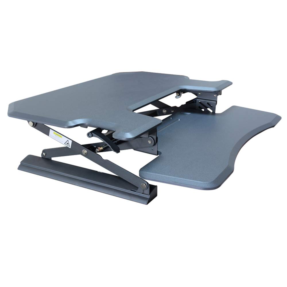 Adjustable Height Standing Desk - 13-Speed Hydraulic Lift Mechanism, Foldable Mobile Office Computer Desk for Home & Work (Black) | Perfect for Remote Work, Study & Small Spaces