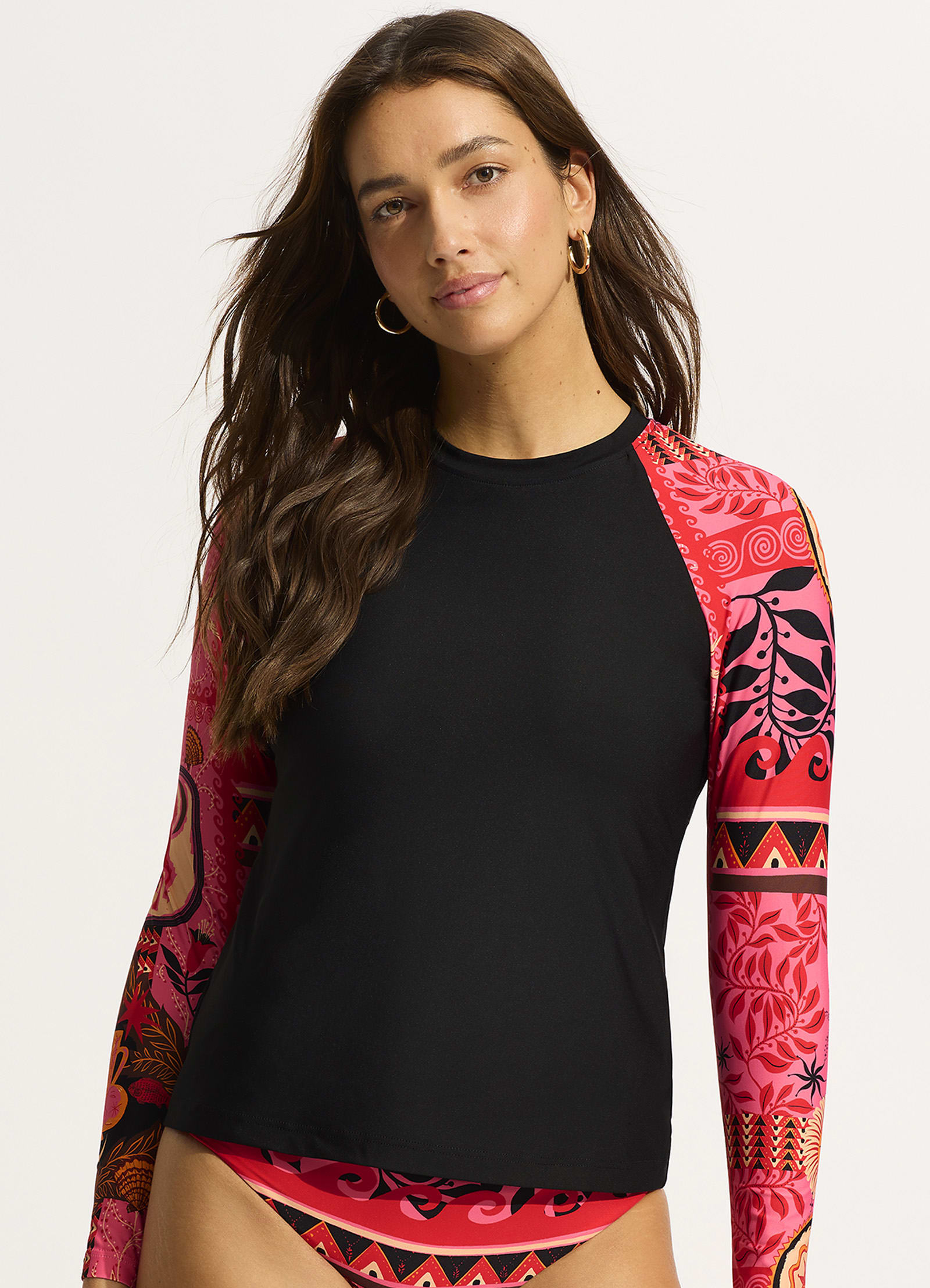 Atlantis Long Sleeve Rash Guard Shirt for Men & Women - UPF 50+ Sun Protection, Quick Dry Swim Shirt, Paradise Pink - Perfect for Surfing, Swimming, Beach & Outdoor Activities