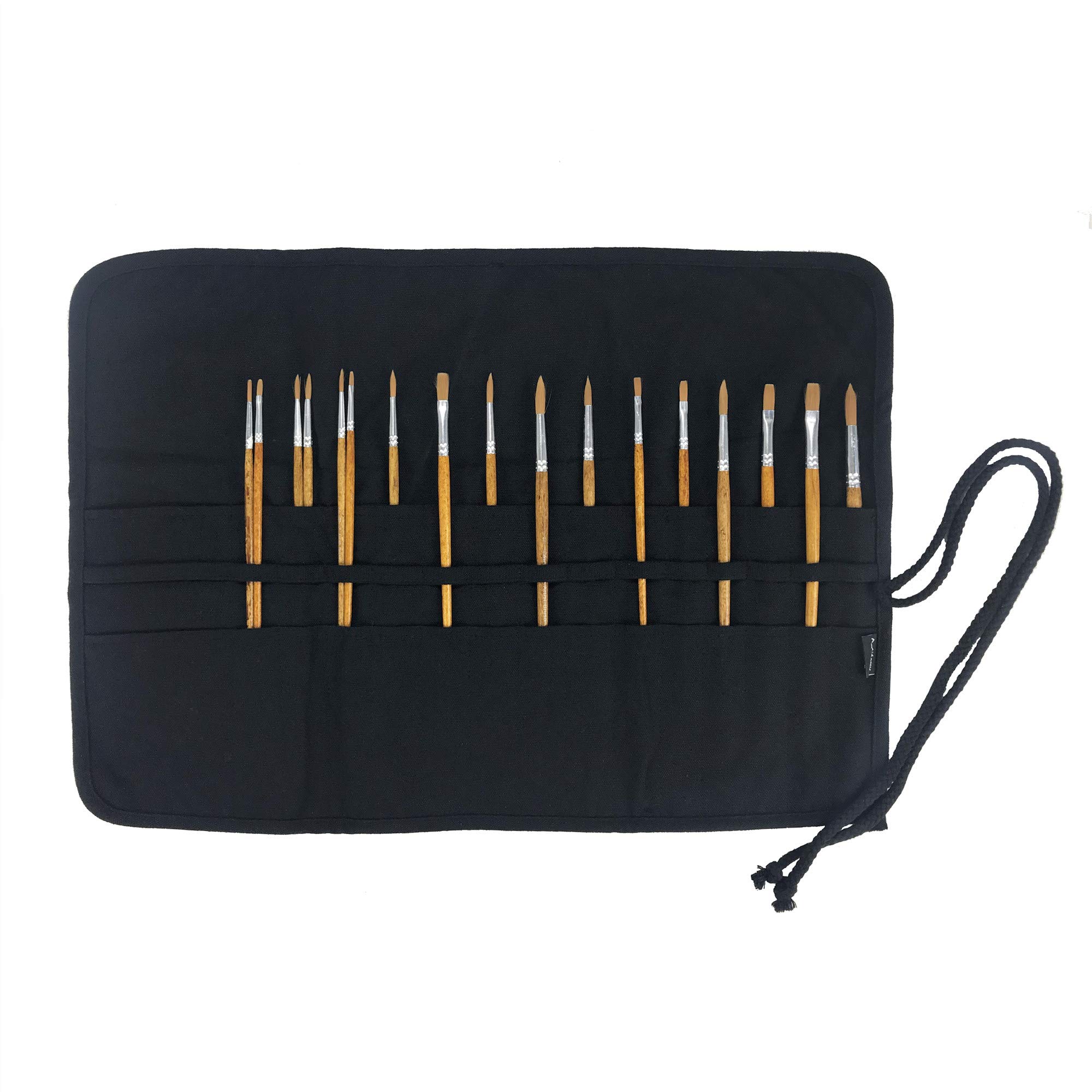 AIFAMY 30-Pocket Artist Paint Brush Holder - Waterproof Canvas Roll Up Storage Case for Brushes, Pencils & Pens - Portable Art Supply Organizer Pouch for Artists, Students & Hobbyists - Perfect for Travel, Studio & Outdoor Painting