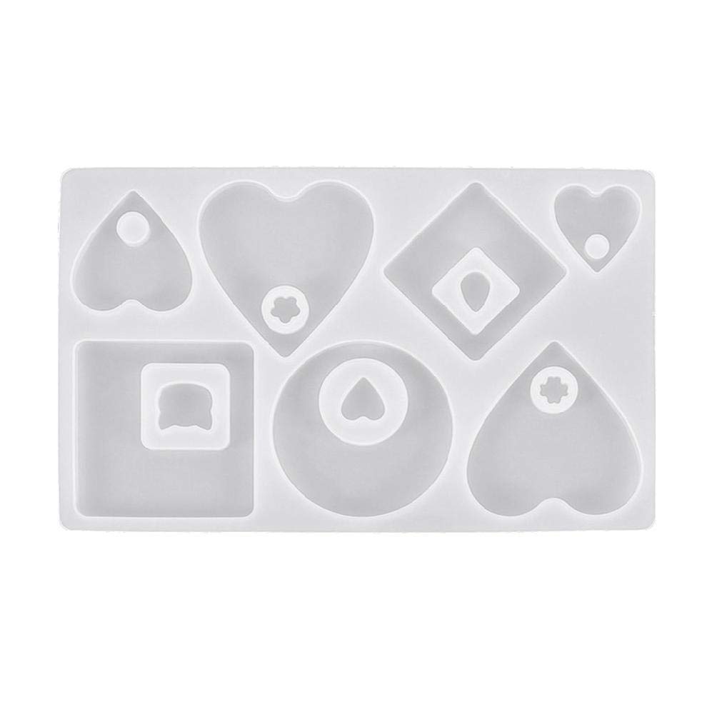 Premium Round Heart Square Pendant Jewelry Casting Molds with Hanging Holes - Epoxy Resin Silicone Molds for DIY Jewelry Making, Crafting, Pendants & Charms - Perfect for Handmade Necklaces, Earrings & Keychains