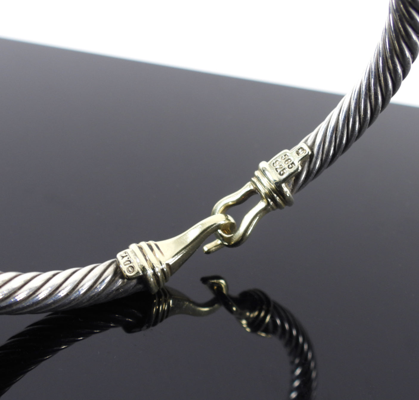 David Yurman Sterling Silver 14k Gold 5mm Classic Cable Buckle Bracelet for Women - Elegant Jewelry Gift for Anniversary, Birthday & Special Occasions