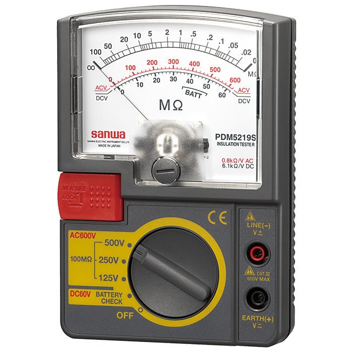 PDM5219S Analog Insulation Tester - 125V/250V/500V Portable Insulation Resistance Meter for Electrical Equipment Testing & Maintenance (Ideal for HVAC, Industrial Wiring, and Home Electrical Safety Checks)