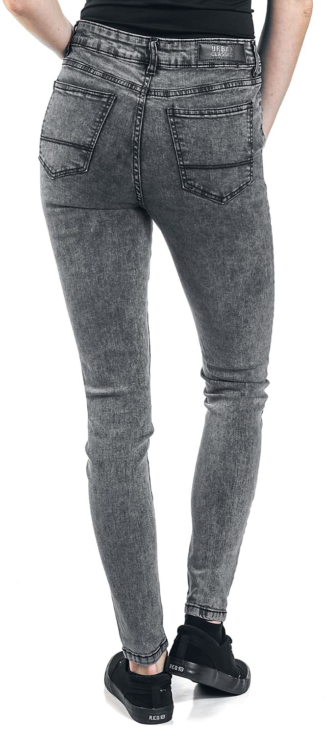 Urban Classics Women's High Waist Skinny Jeans - Stretch Denim Pants for Casual Wear & Everyday Outfits