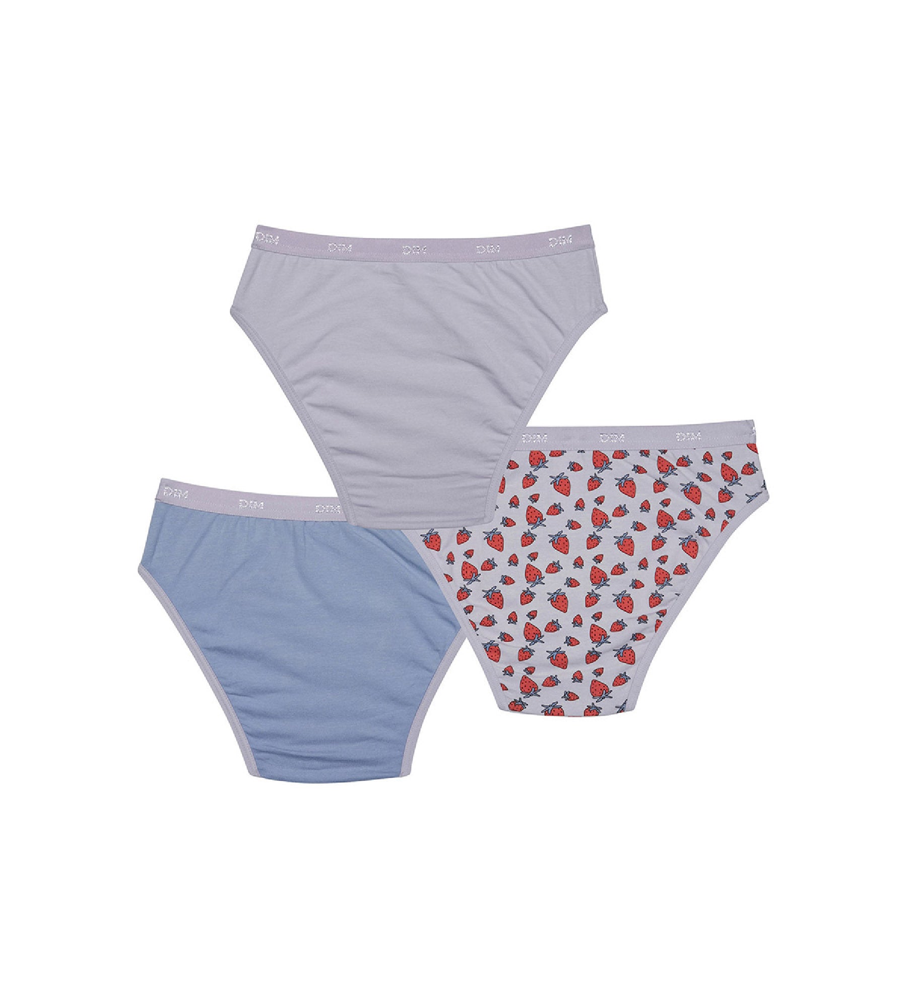 3 Pack Girls Cotton Stretch Underwear with Strawberry Print - Lila Les Pockets - Soft & Breathable for Everyday Wear, School & Playtime