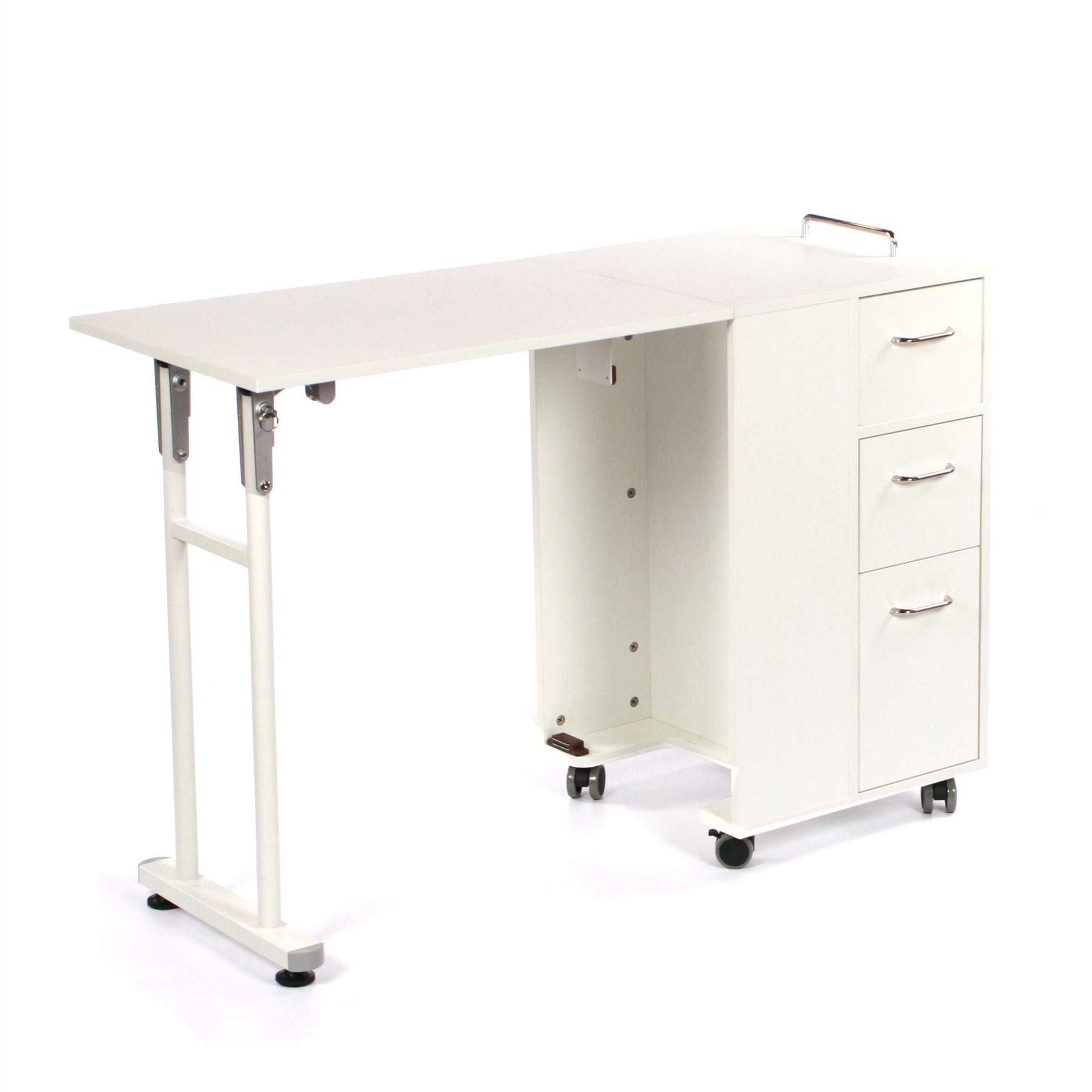 Urbanity Compact Foldable Professional Nail Station - Portable Manicure Table with Storage, White - Perfect for Home Salon, Nail Art Studio & Mobile Nail Technicians