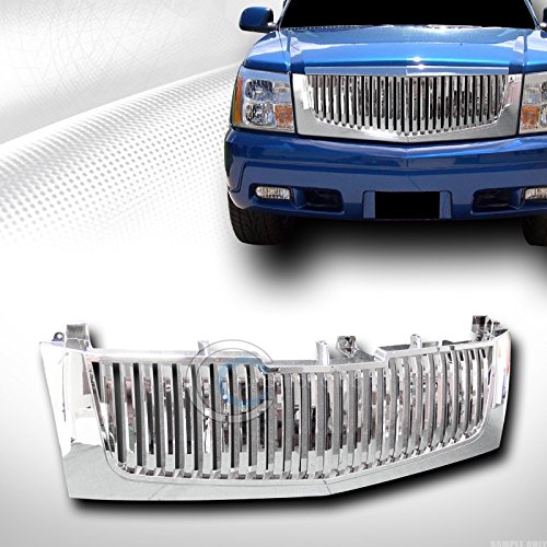 Chrome Vertical VIP Sport Front Hood Bumper Grille Cover for 02-06 Cadillac Escalade - Upgrade Your Ride with Premium Style & Protection for Off-Road & Urban Driving