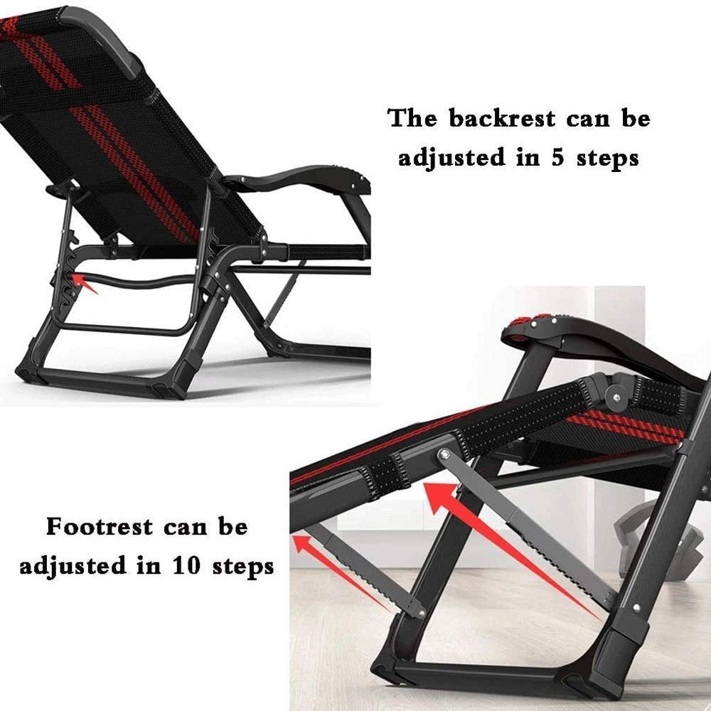 Portable Folding Recliner Chair - Outdoor, Beach, Balcony, Deck & Office Lounge Chair with Adjustable Backrest | Perfect for Camping, Patio Relaxation, Sunbathing & Power Naps