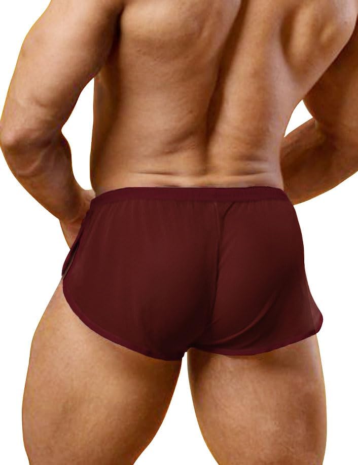 Men's Low Rise Split Shorts - Exotic Lounge Boxer Briefs for Comfort & Style - Perfect for Sleepwear, Lounging & Casual Wear