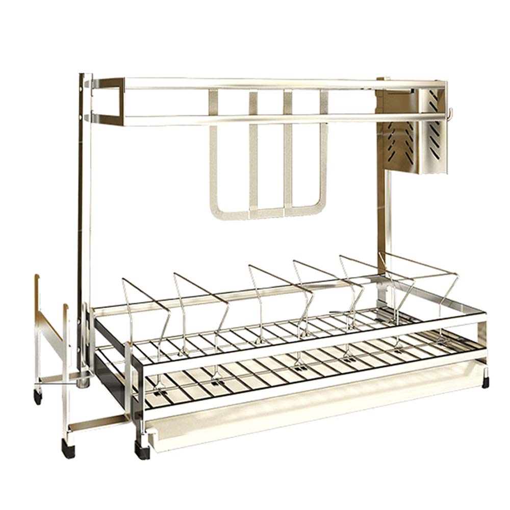 Stainless Steel Kitchen Drain Rack - Multi-Purpose Countertop Storage Organizer for Knives, Pot Lids & Cutting Boards | Durable 304 Steel | Perfect for Small Kitchens & Dish Drying