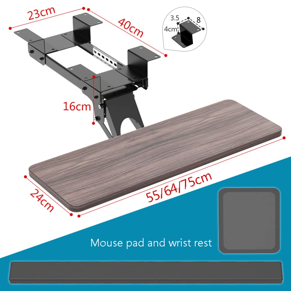 Adjustable Under Desk Keyboard Tray - 29.5