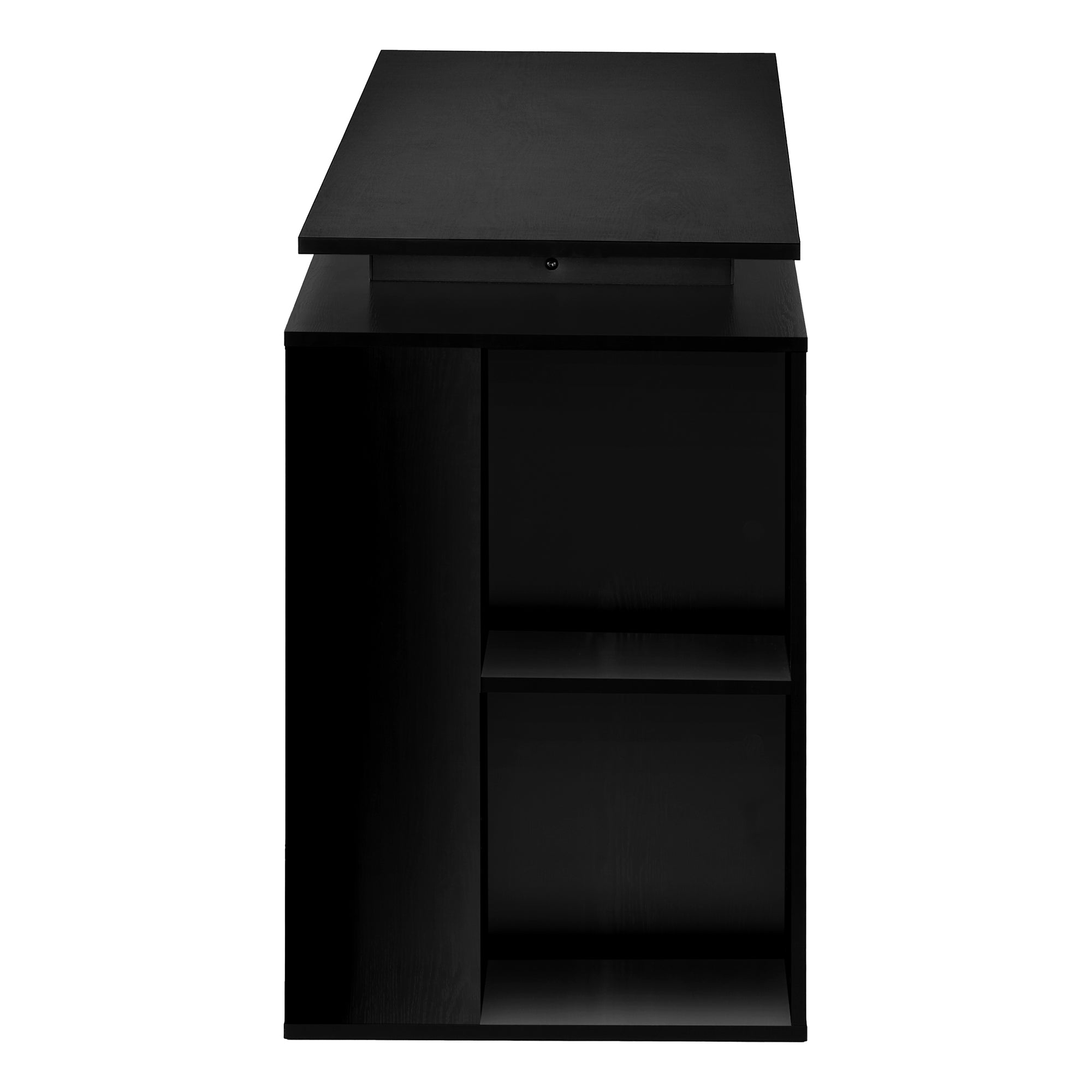 Modern Black Computer Desk with Storage Shelves - 55 Inch Wide, Sturdy Home Office Desk for Work & Study, Perfect for Small Spaces & Remote Work Setup